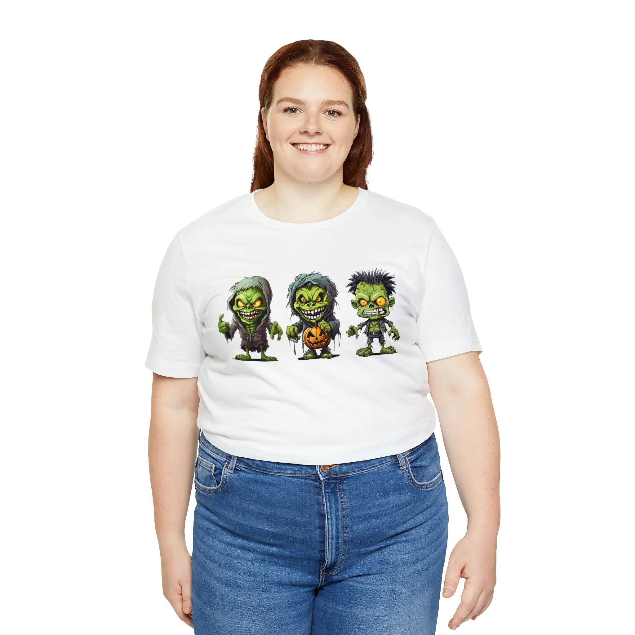 Three Scary Ghouls T-Shirt | Creepy Ghouls Tee |  Bella Canvas 3001Unisex | Spooky Short Sleeve Tshirt