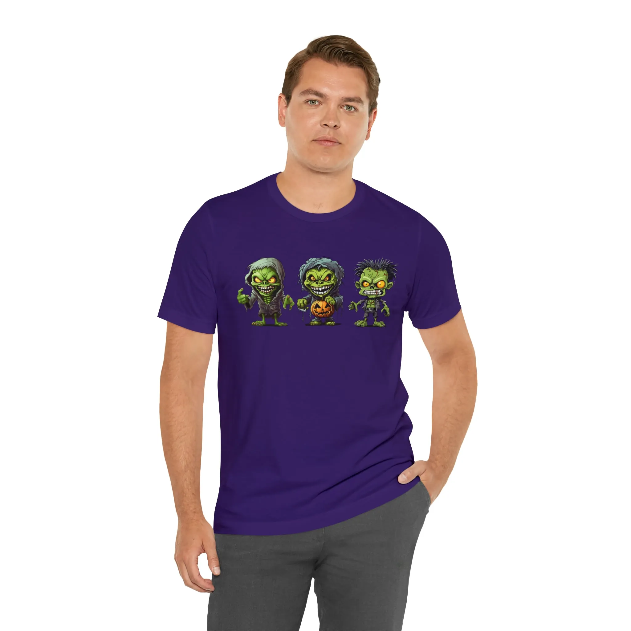 Three Scary Ghouls T-Shirt | Creepy Ghouls Tee |  Bella Canvas 3001Unisex | Spooky Short Sleeve Tshirt