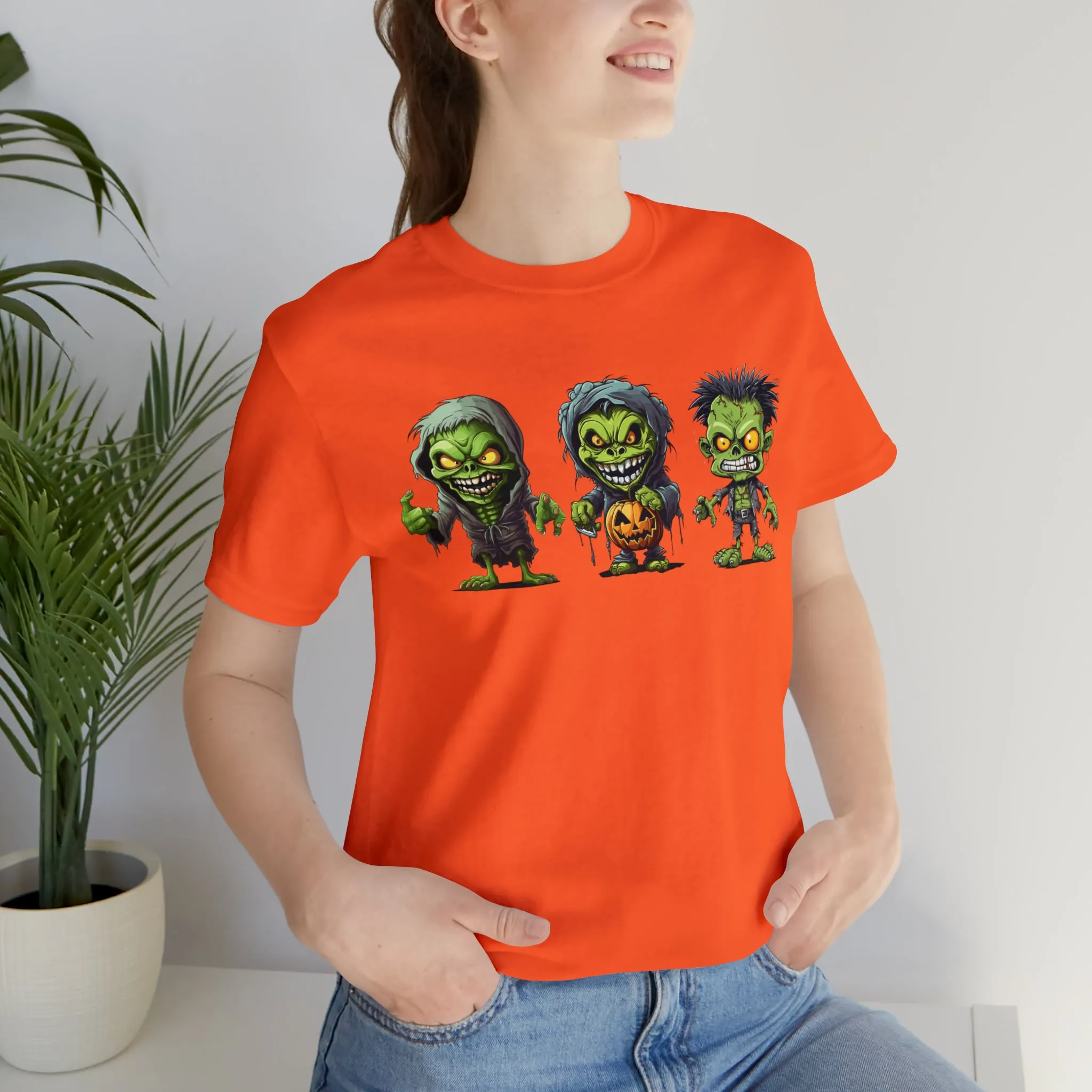 Three Scary Ghouls T-Shirt | Creepy Ghouls Tee |  Bella Canvas 3001Unisex | Spooky Short Sleeve Tshirt