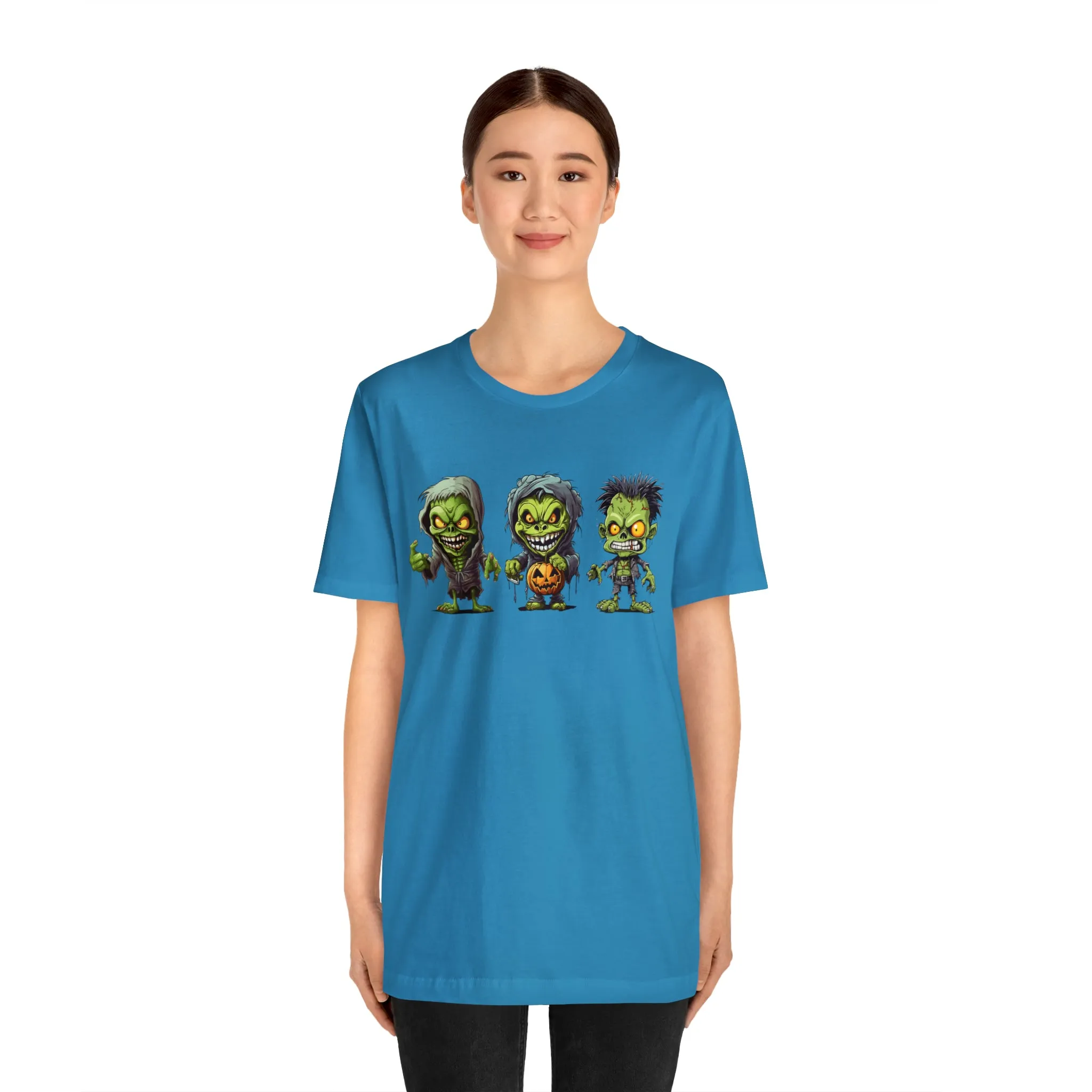 Three Scary Ghouls T-Shirt | Creepy Ghouls Tee |  Bella Canvas 3001Unisex | Spooky Short Sleeve Tshirt