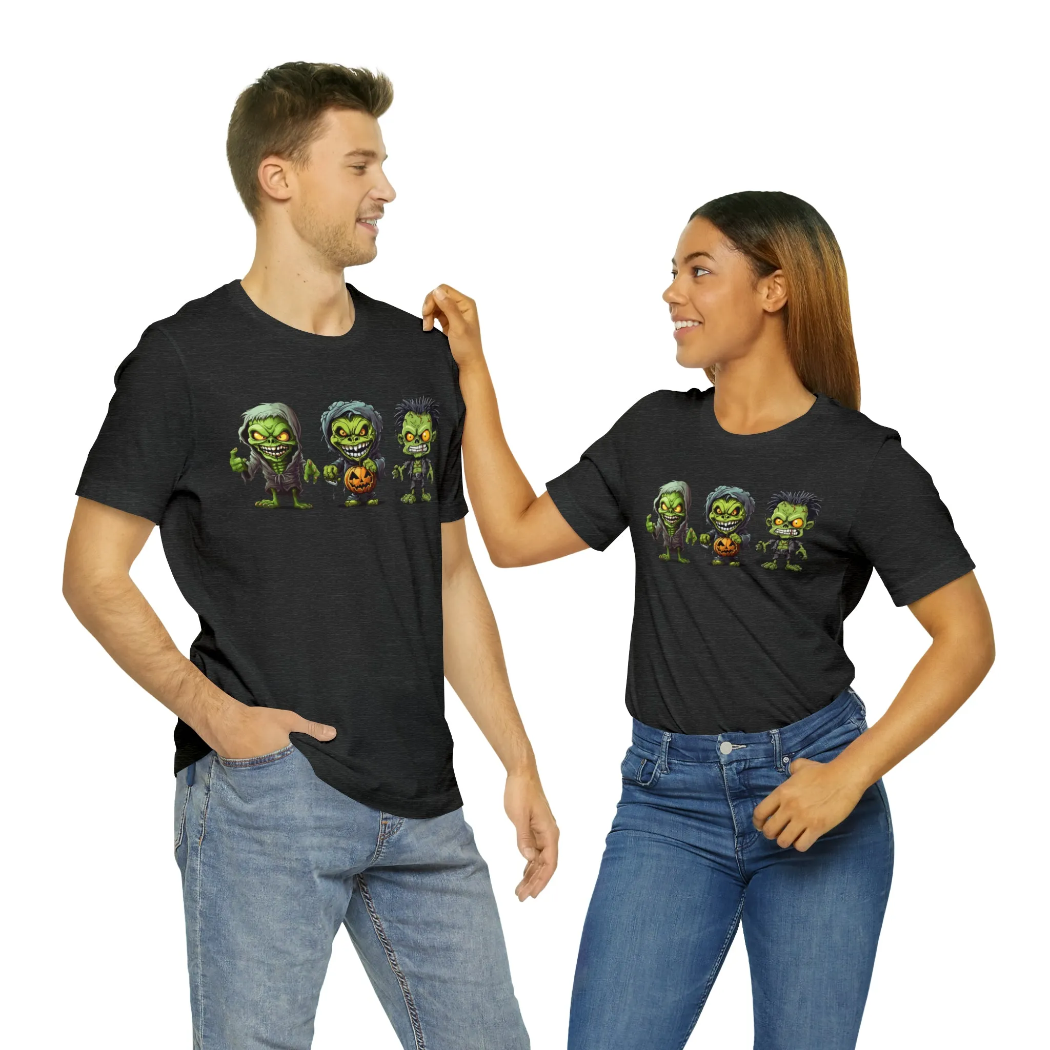 Three Scary Ghouls T-Shirt | Creepy Ghouls Tee |  Bella Canvas 3001Unisex | Spooky Short Sleeve Tshirt