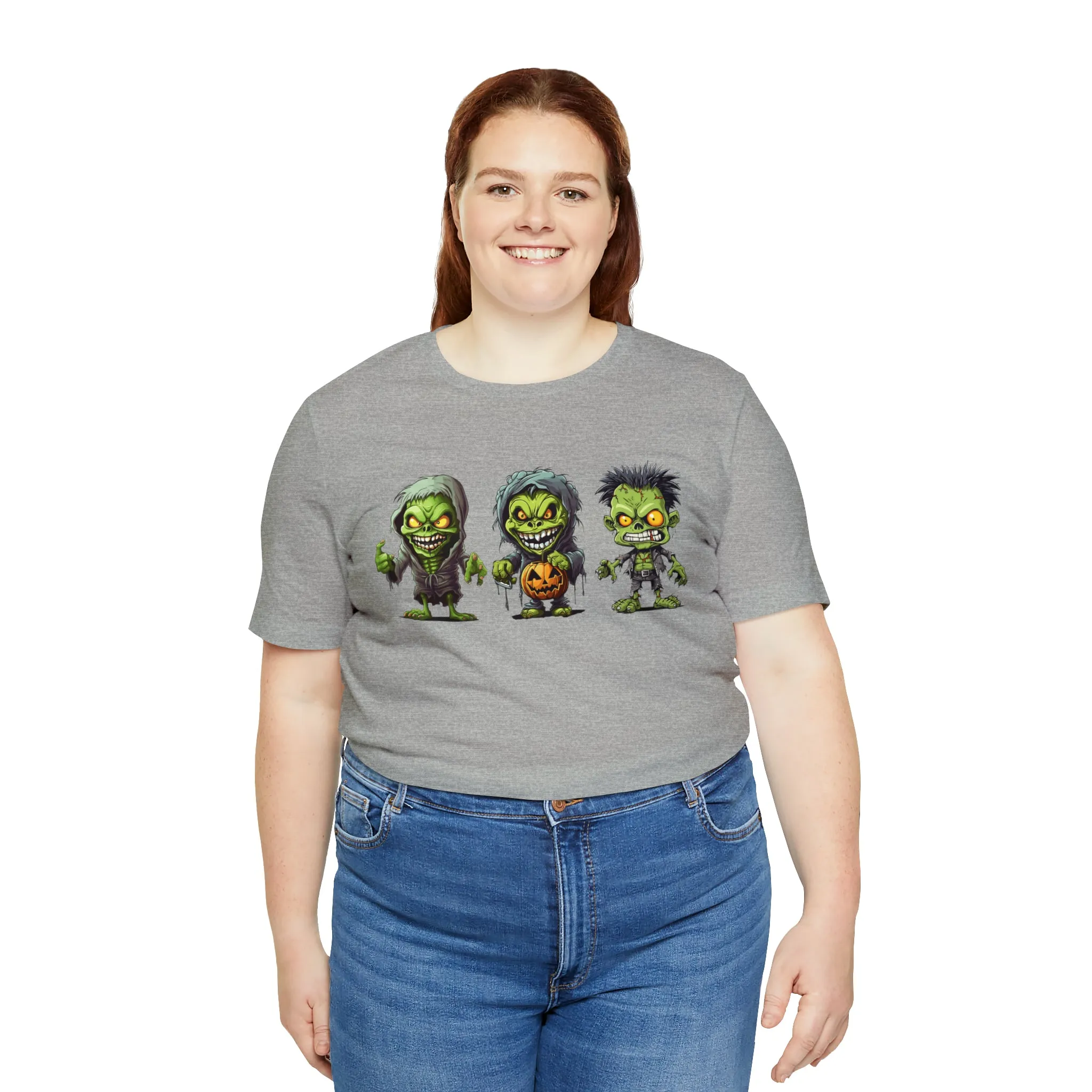 Three Scary Ghouls T-Shirt | Creepy Ghouls Tee |  Bella Canvas 3001Unisex | Spooky Short Sleeve Tshirt