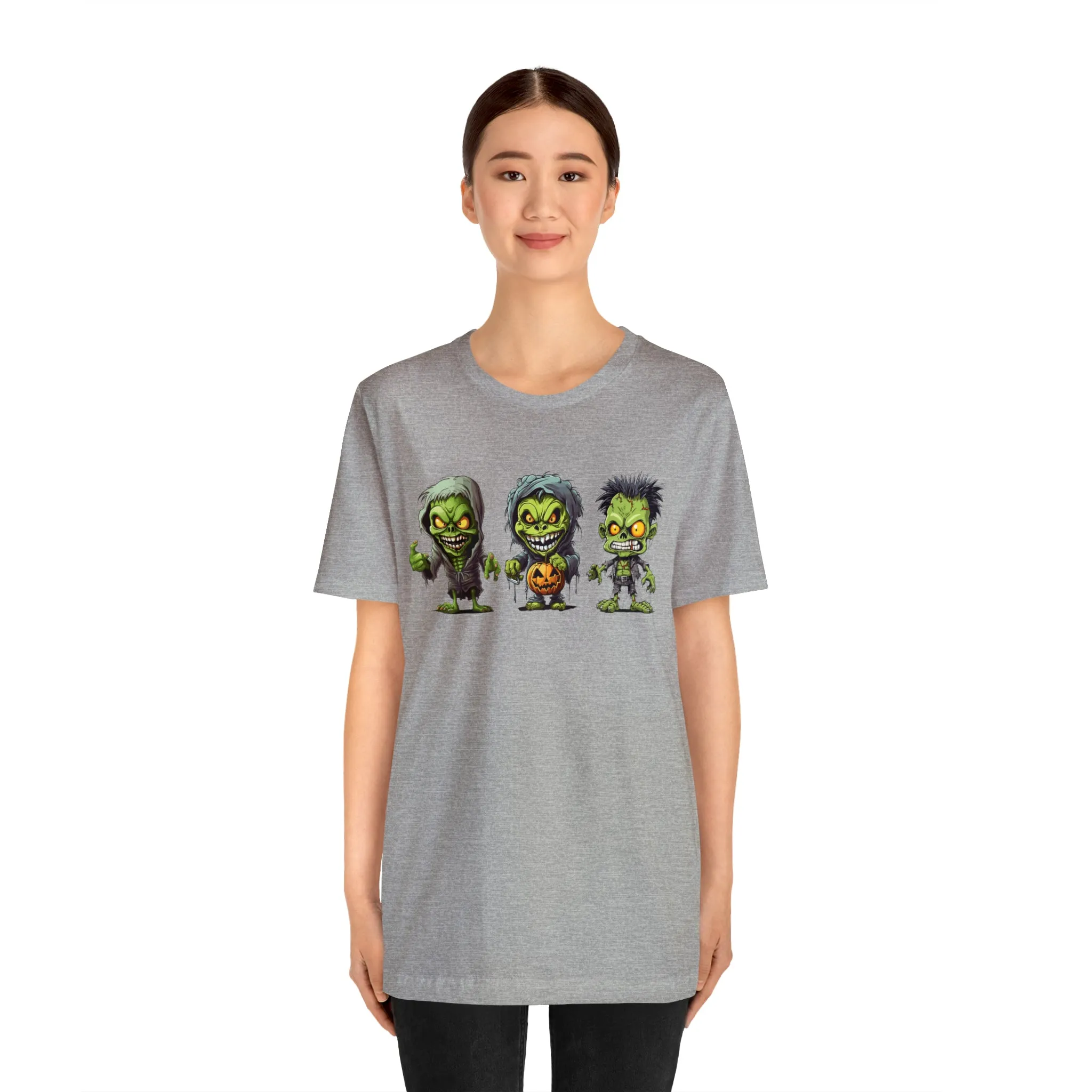Three Scary Ghouls T-Shirt | Creepy Ghouls Tee |  Bella Canvas 3001Unisex | Spooky Short Sleeve Tshirt