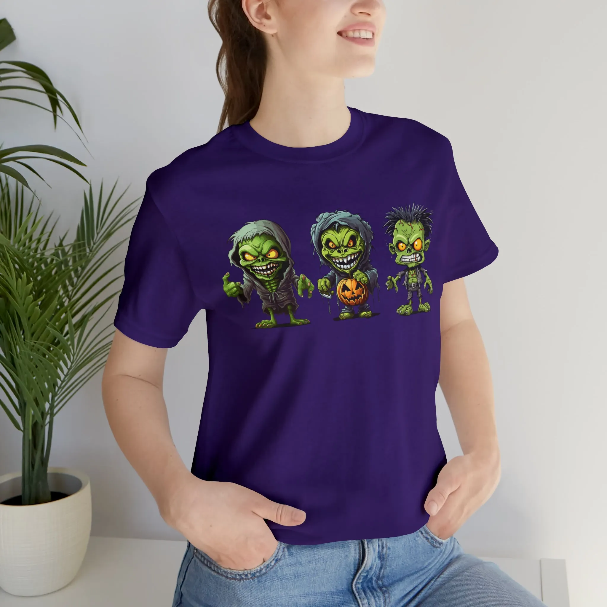 Three Scary Ghouls T-Shirt | Creepy Ghouls Tee |  Bella Canvas 3001Unisex | Spooky Short Sleeve Tshirt