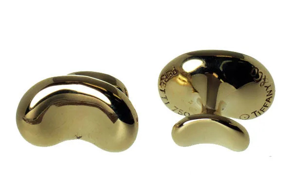Tiffany Elsa Peretti 18kt Gold Bean Cufflinks