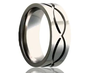 Titanium Flat Infinity Milled Ring