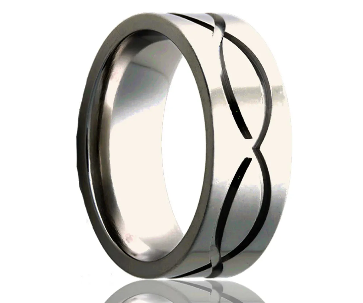 Titanium Flat Infinity Milled Ring