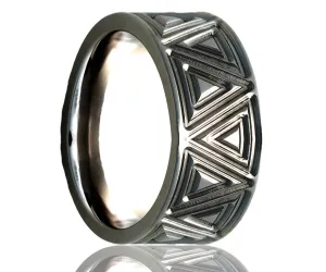 Titanium Flat Triangular Milled Ring