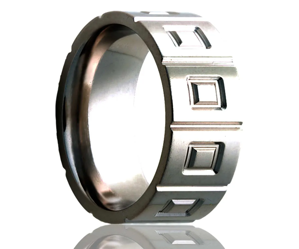 Titanium Flat Window Milled Ring