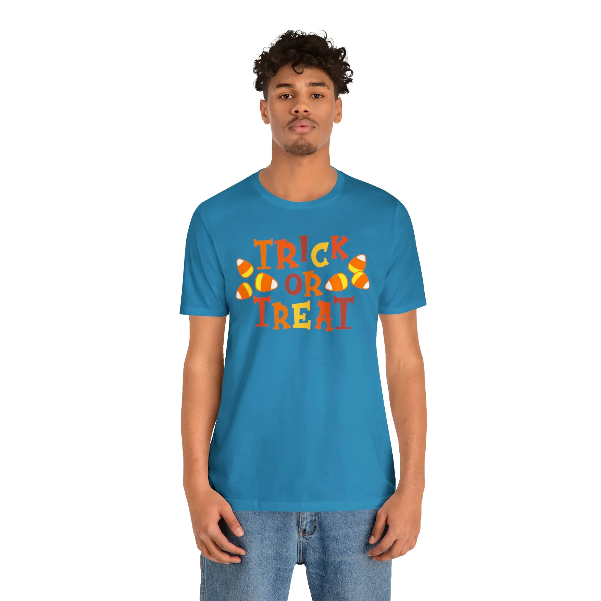 Trick or Treat T-Shirt | Candy Corn  Tee |  Bella Canvas 3001Unisex | Sweet Short Sleeve Tshirt