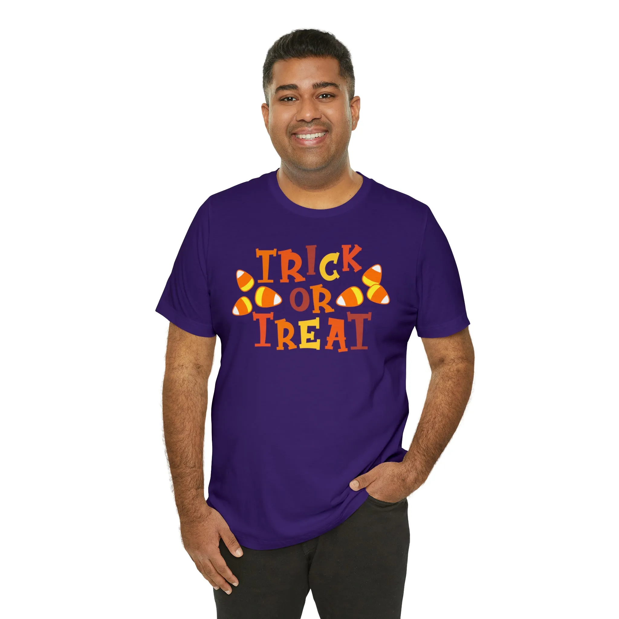 Trick or Treat T-Shirt | Candy Corn  Tee |  Bella Canvas 3001Unisex | Sweet Short Sleeve Tshirt