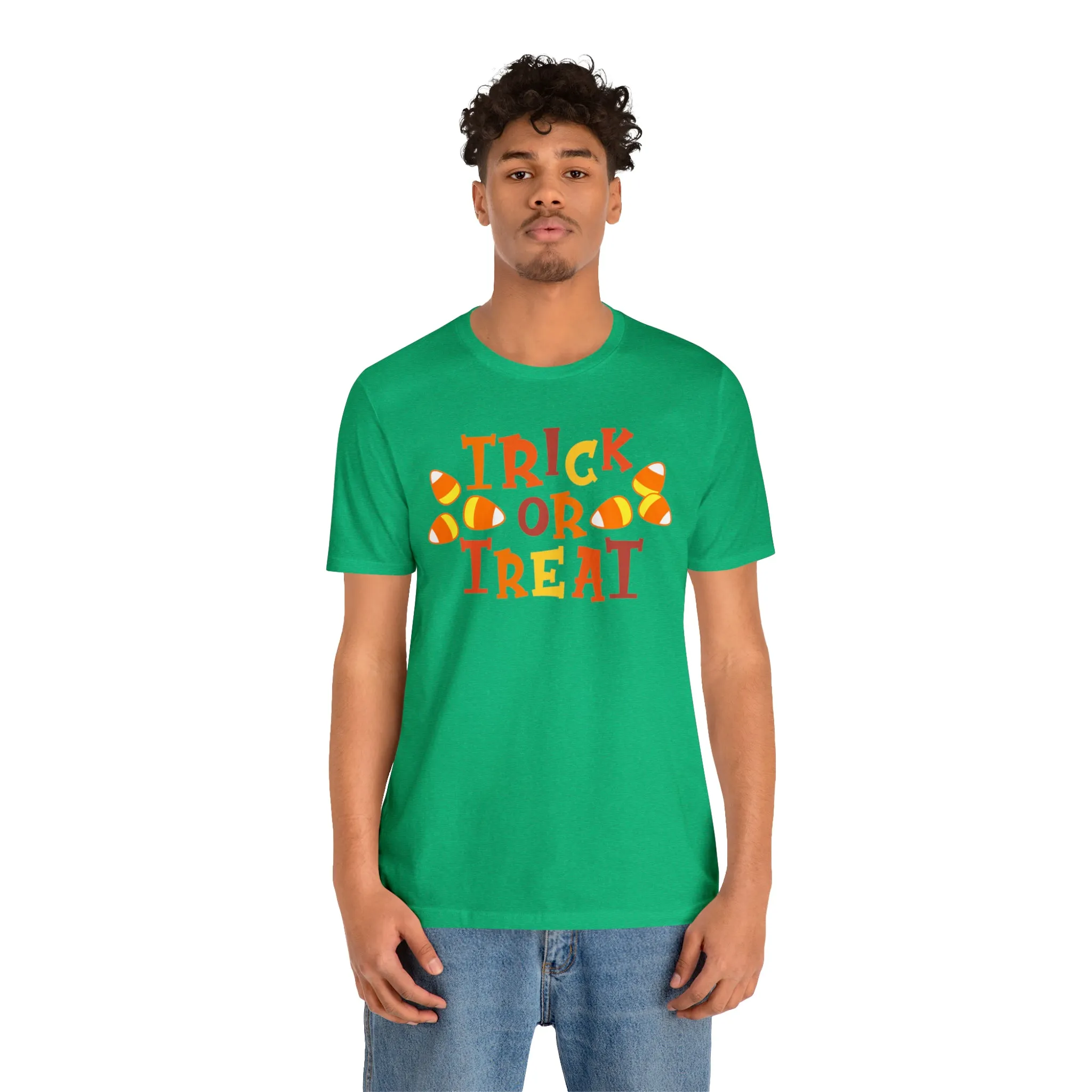 Trick or Treat T-Shirt | Candy Corn  Tee |  Bella Canvas 3001Unisex | Sweet Short Sleeve Tshirt