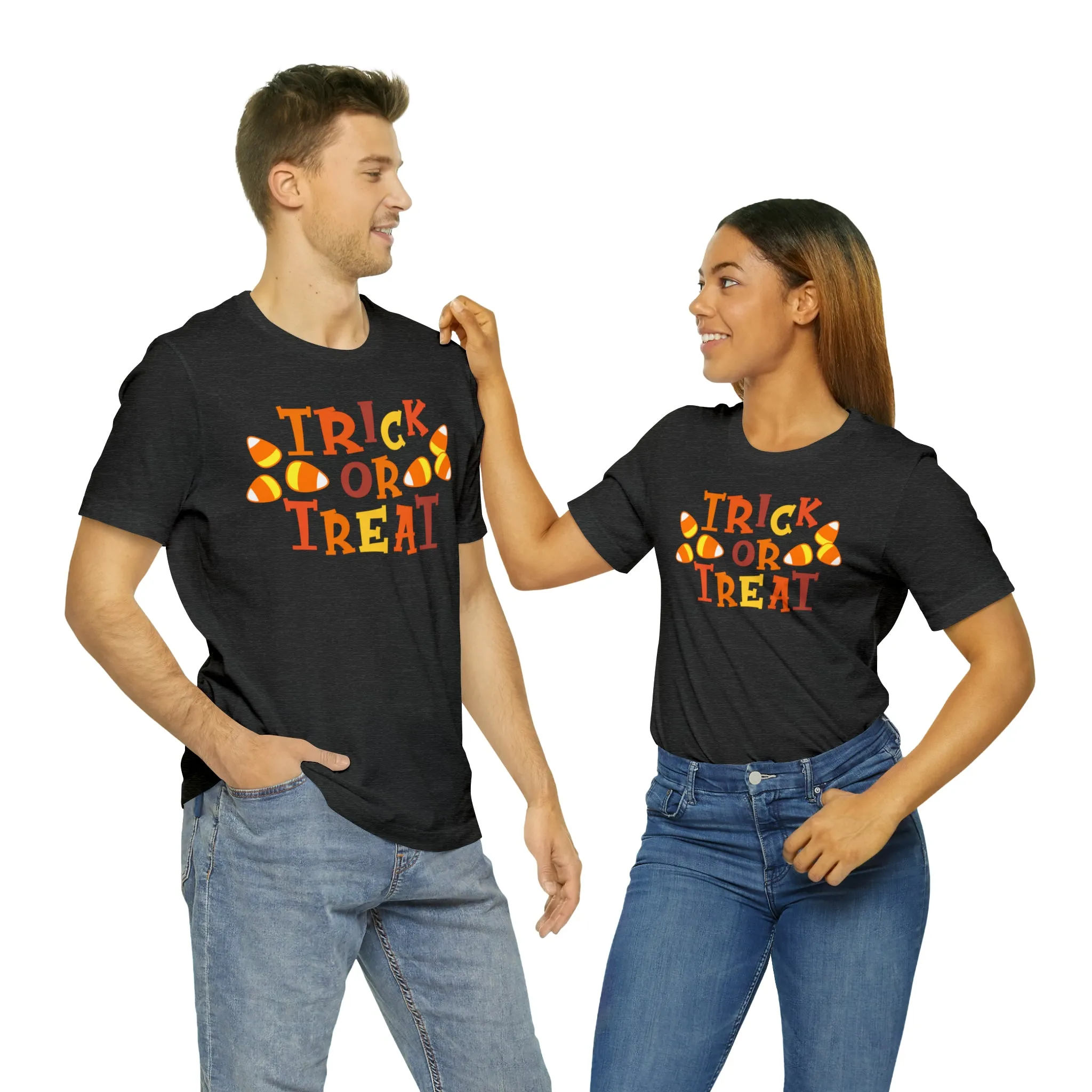 Trick or Treat T-Shirt | Candy Corn  Tee |  Bella Canvas 3001Unisex | Sweet Short Sleeve Tshirt
