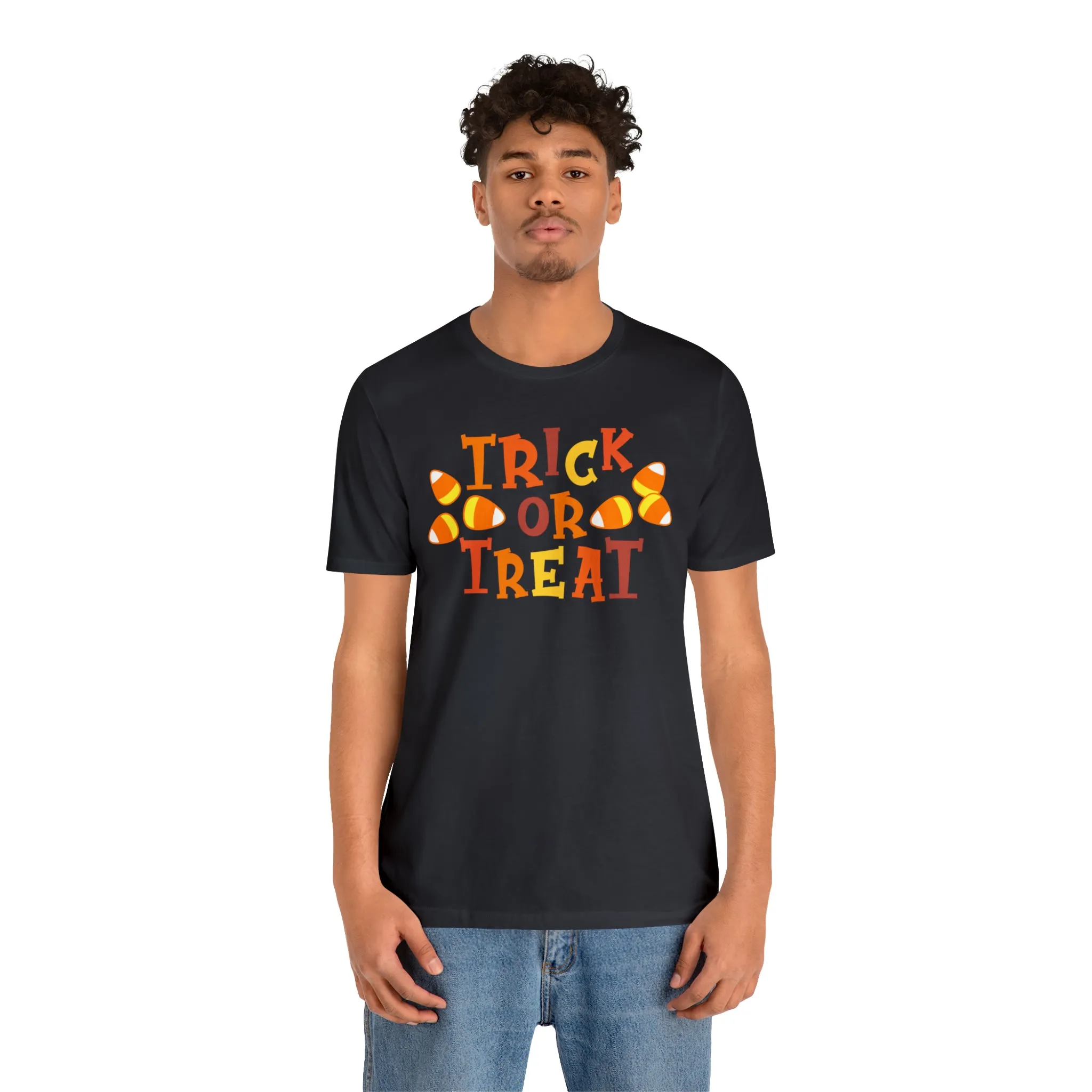 Trick or Treat T-Shirt | Candy Corn  Tee |  Bella Canvas 3001Unisex | Sweet Short Sleeve Tshirt