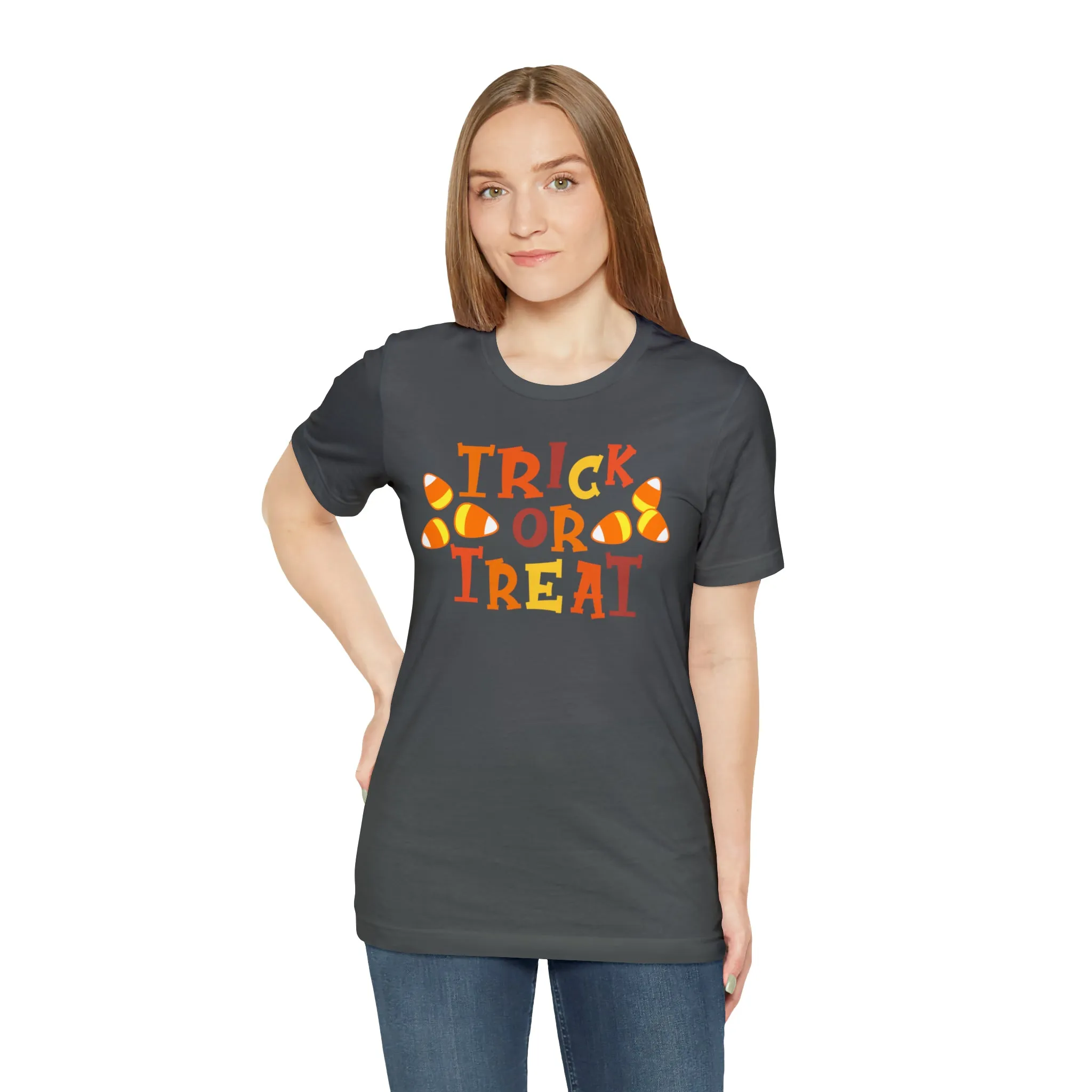 Trick or Treat T-Shirt | Candy Corn  Tee |  Bella Canvas 3001Unisex | Sweet Short Sleeve Tshirt