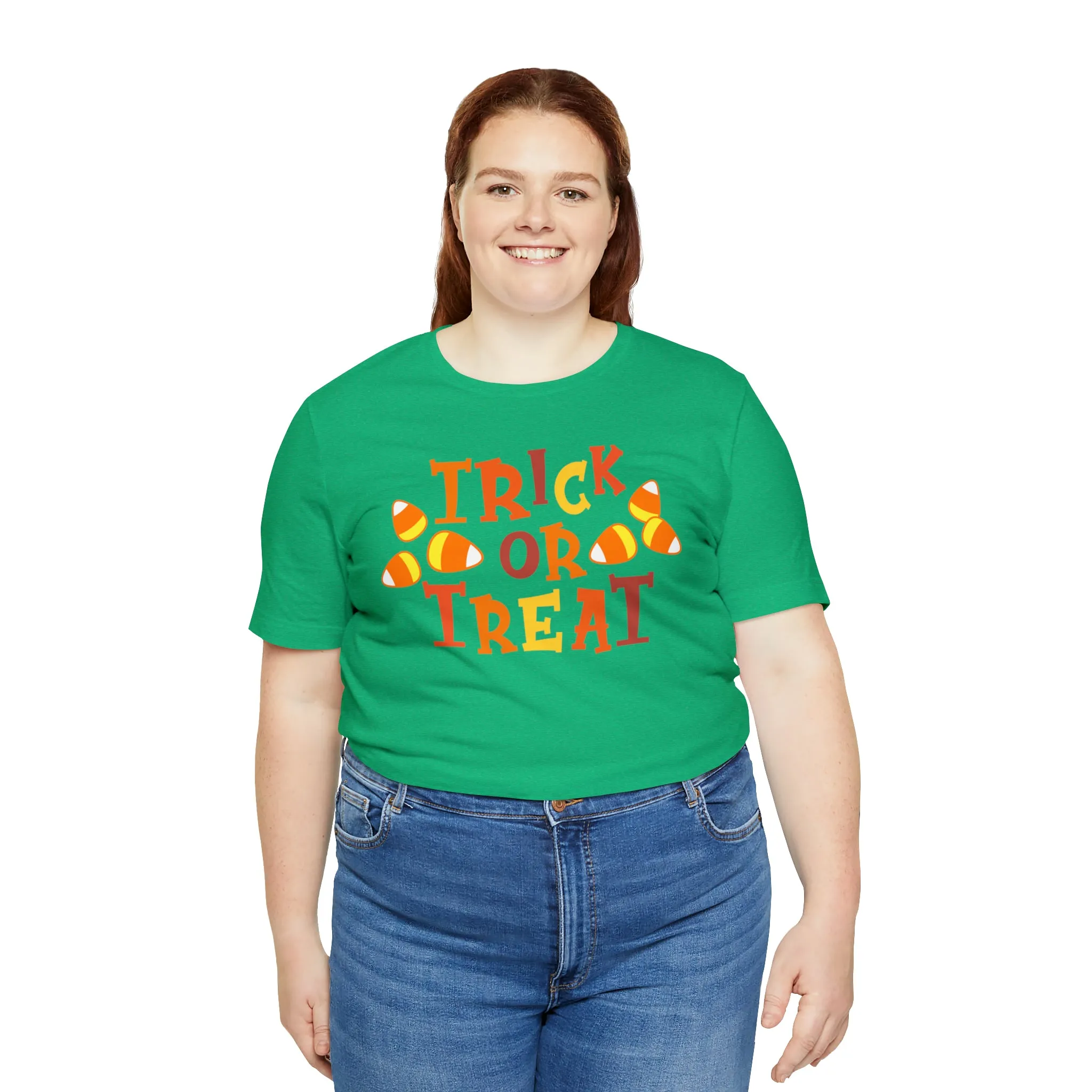Trick or Treat T-Shirt | Candy Corn  Tee |  Bella Canvas 3001Unisex | Sweet Short Sleeve Tshirt
