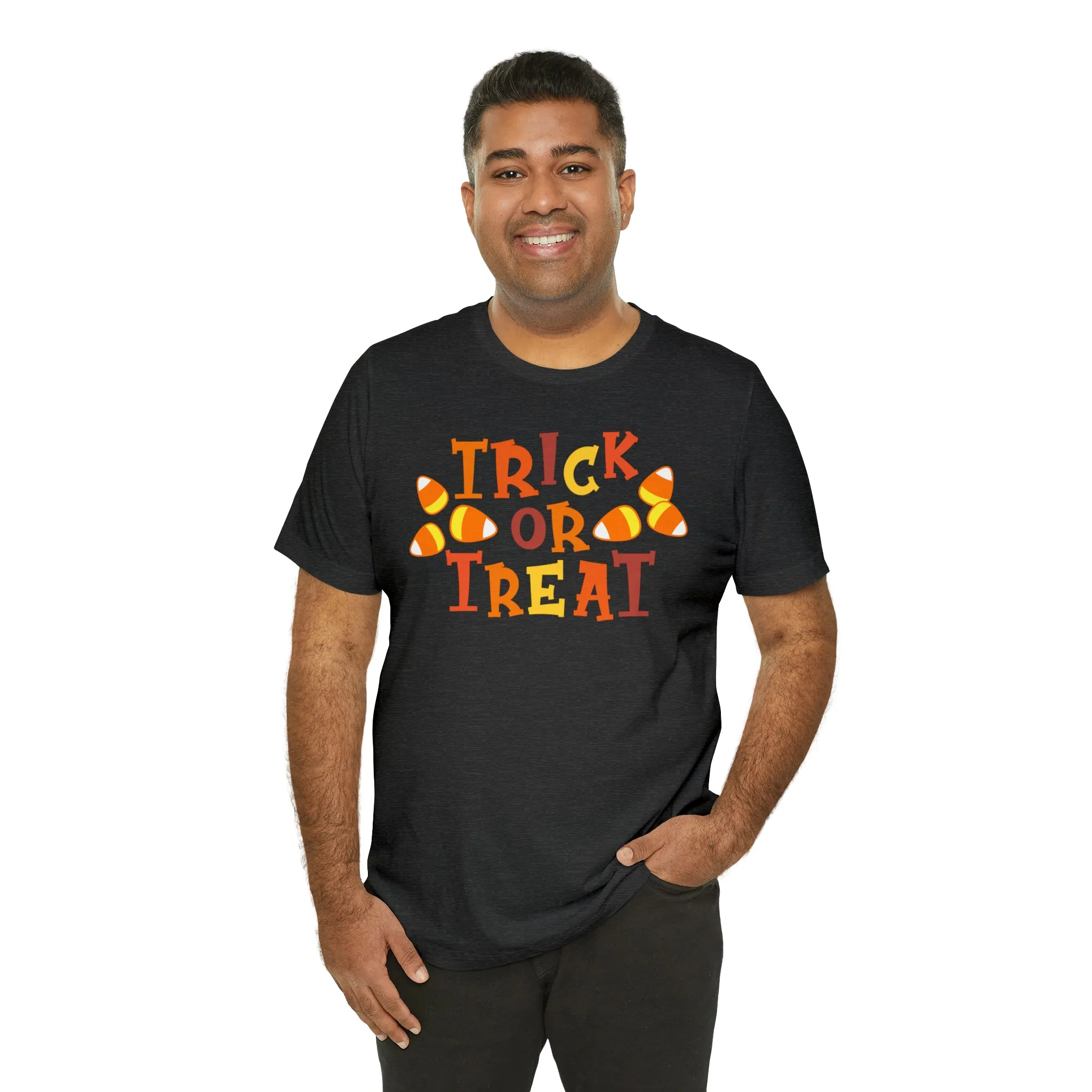 Trick or Treat T-Shirt | Candy Corn  Tee |  Bella Canvas 3001Unisex | Sweet Short Sleeve Tshirt