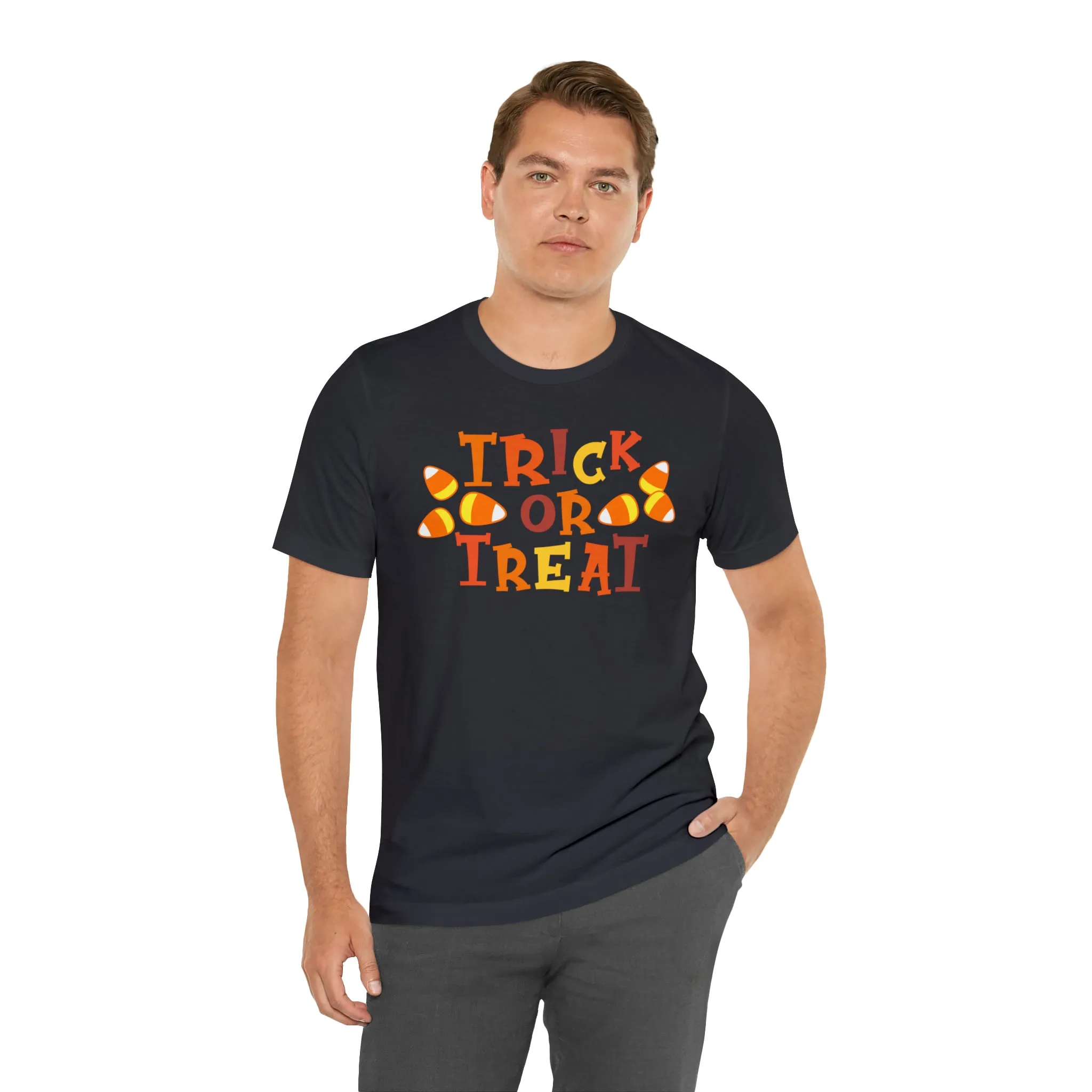 Trick or Treat T-Shirt | Candy Corn  Tee |  Bella Canvas 3001Unisex | Sweet Short Sleeve Tshirt