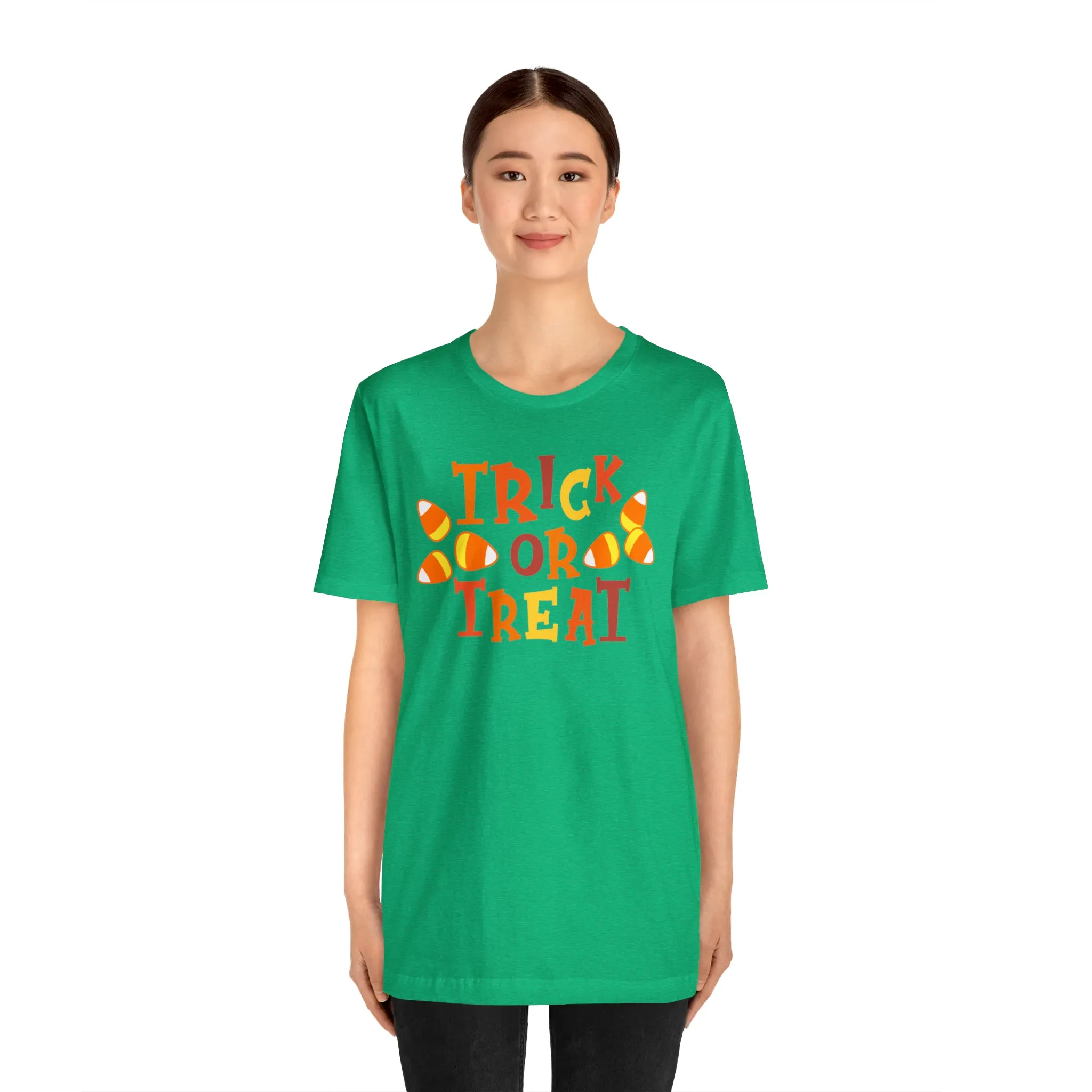 Trick or Treat T-Shirt | Candy Corn  Tee |  Bella Canvas 3001Unisex | Sweet Short Sleeve Tshirt