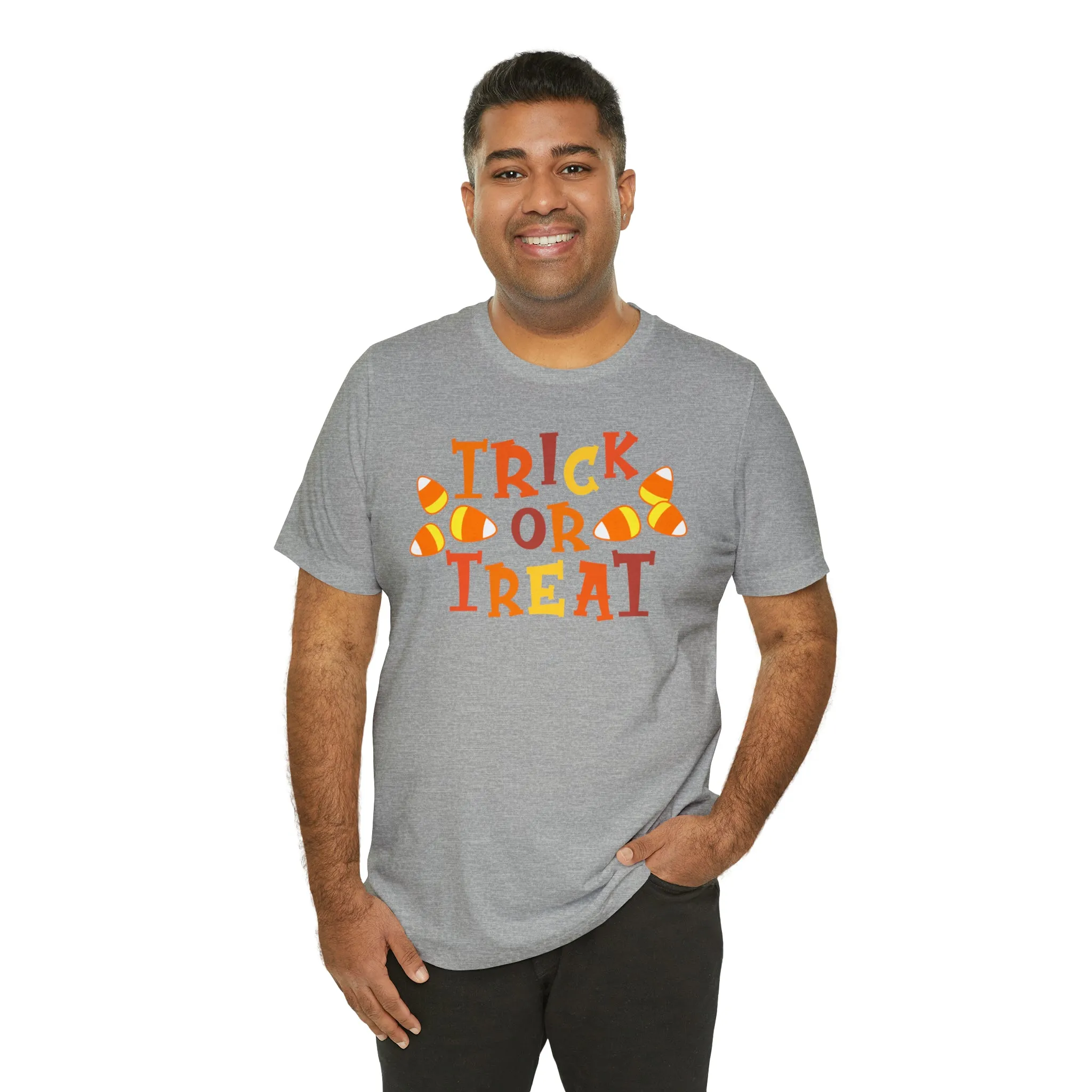 Trick or Treat T-Shirt | Candy Corn  Tee |  Bella Canvas 3001Unisex | Sweet Short Sleeve Tshirt