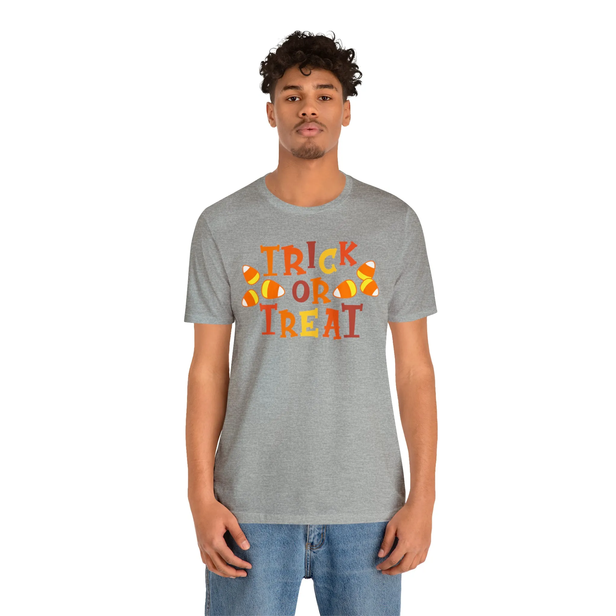Trick or Treat T-Shirt | Candy Corn  Tee |  Bella Canvas 3001Unisex | Sweet Short Sleeve Tshirt