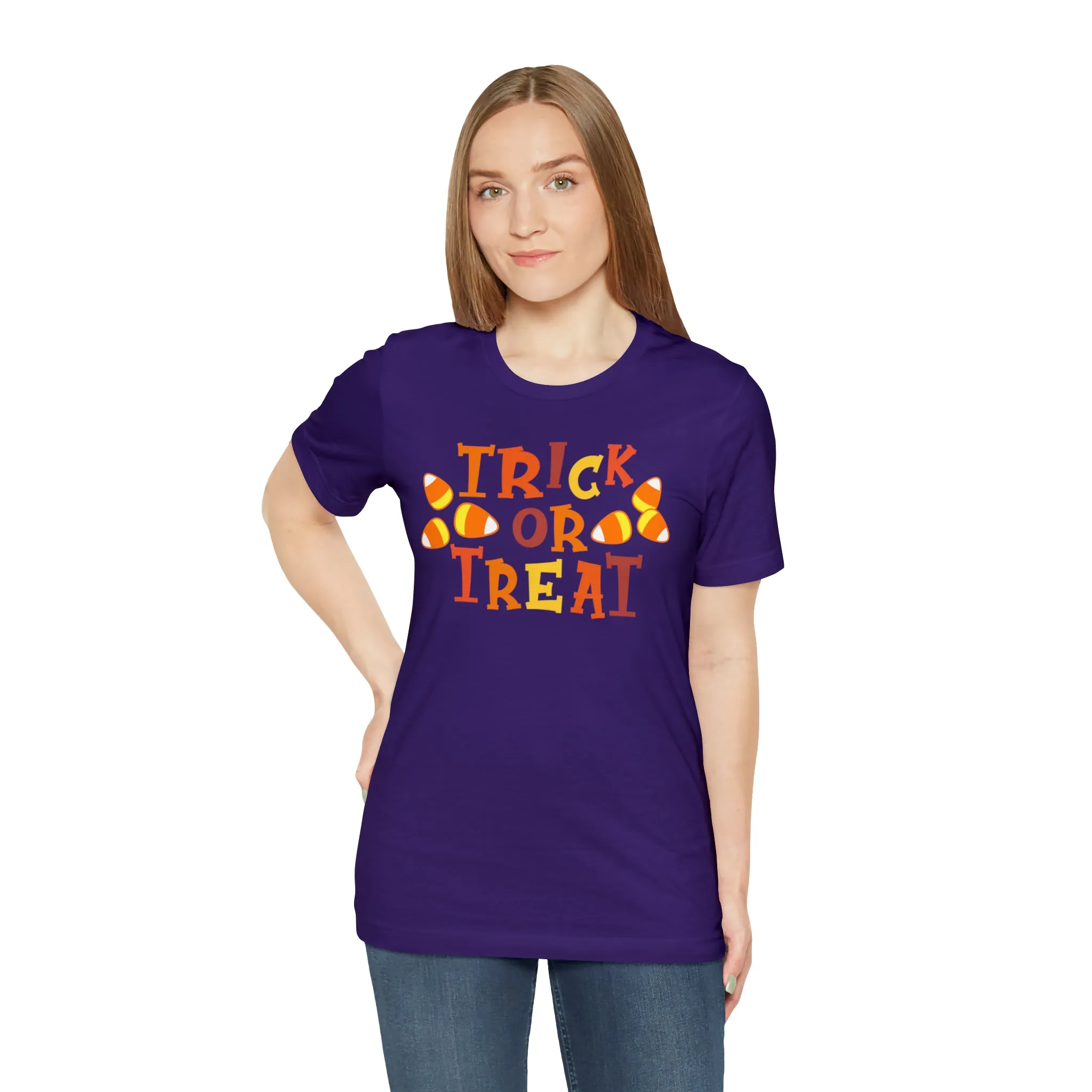 Trick or Treat T-Shirt | Candy Corn  Tee |  Bella Canvas 3001Unisex | Sweet Short Sleeve Tshirt