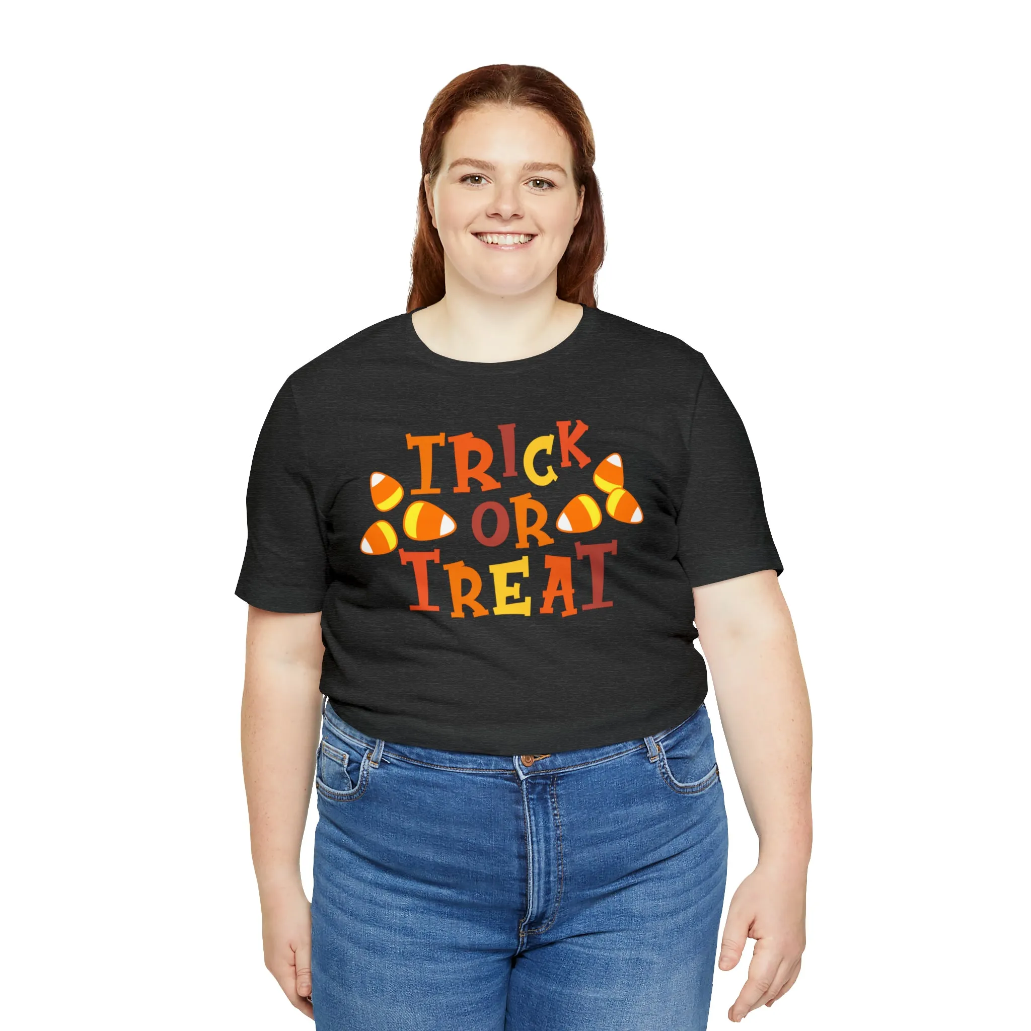Trick or Treat T-Shirt | Candy Corn  Tee |  Bella Canvas 3001Unisex | Sweet Short Sleeve Tshirt
