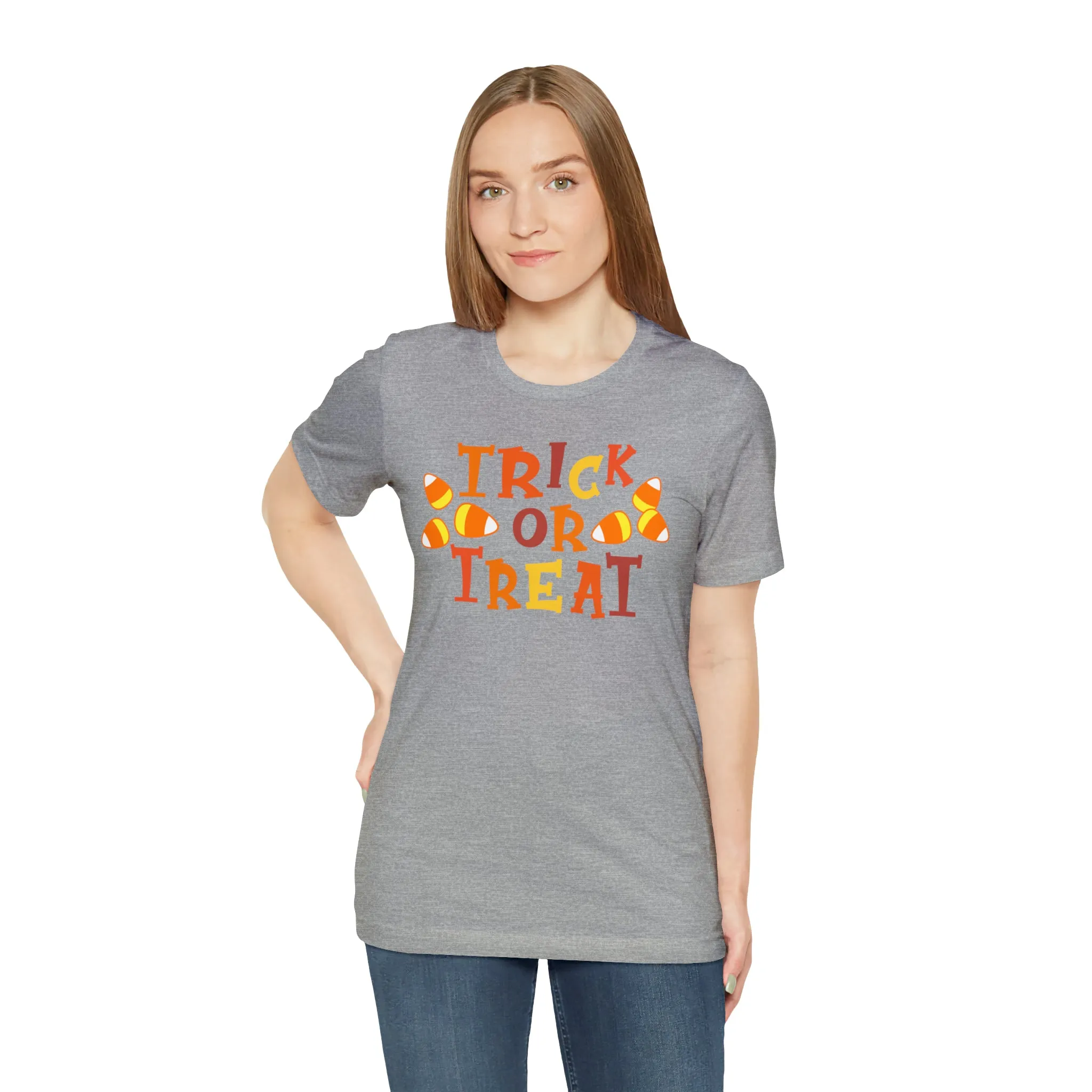 Trick or Treat T-Shirt | Candy Corn  Tee |  Bella Canvas 3001Unisex | Sweet Short Sleeve Tshirt