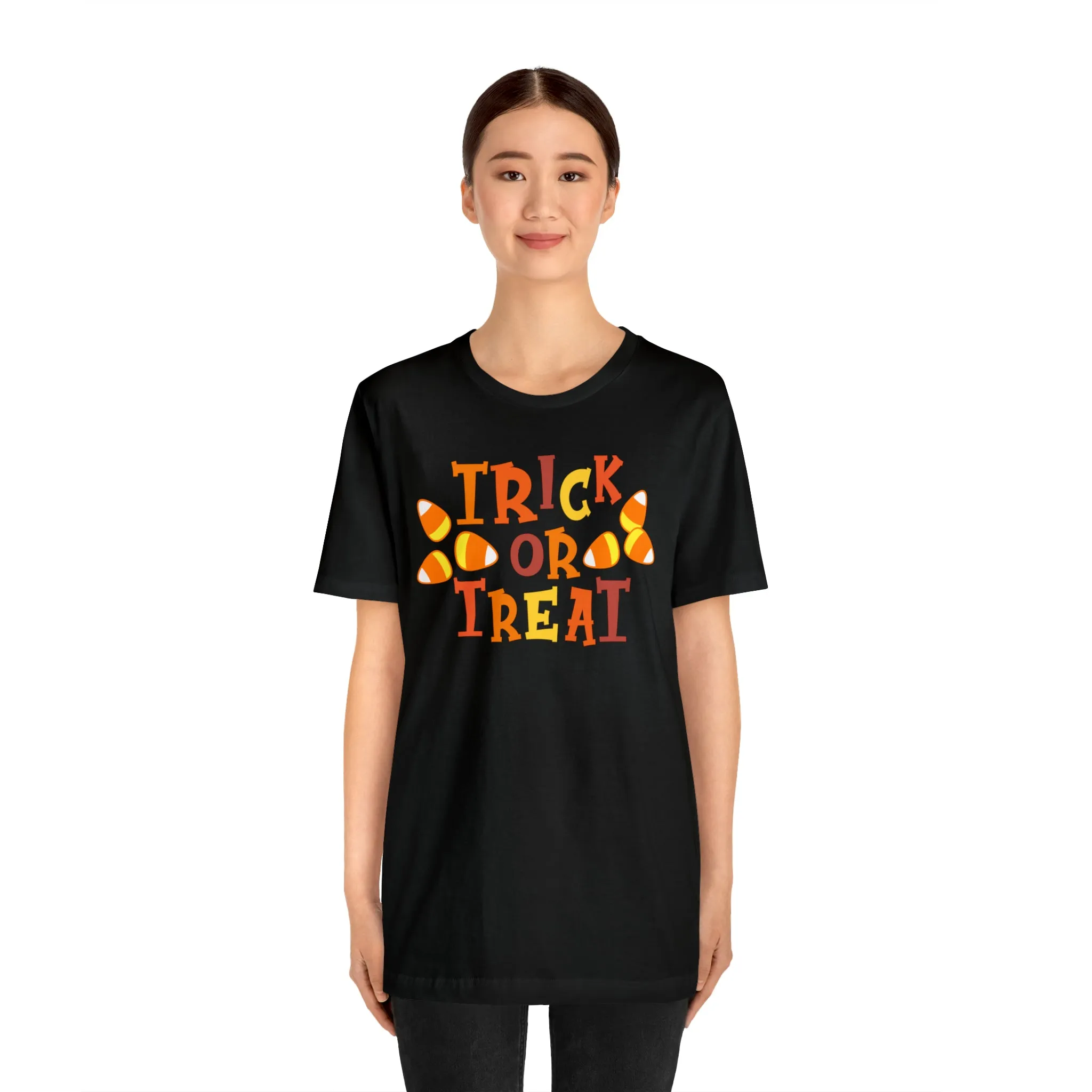 Trick or Treat T-Shirt | Candy Corn  Tee |  Bella Canvas 3001Unisex | Sweet Short Sleeve Tshirt