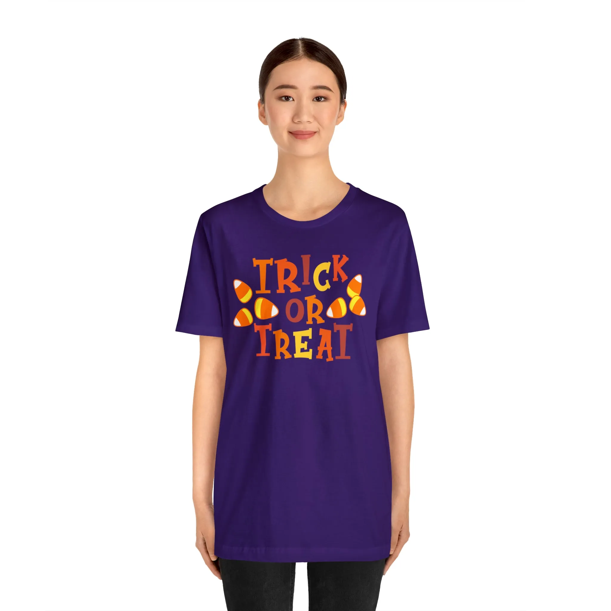 Trick or Treat T-Shirt | Candy Corn  Tee |  Bella Canvas 3001Unisex | Sweet Short Sleeve Tshirt