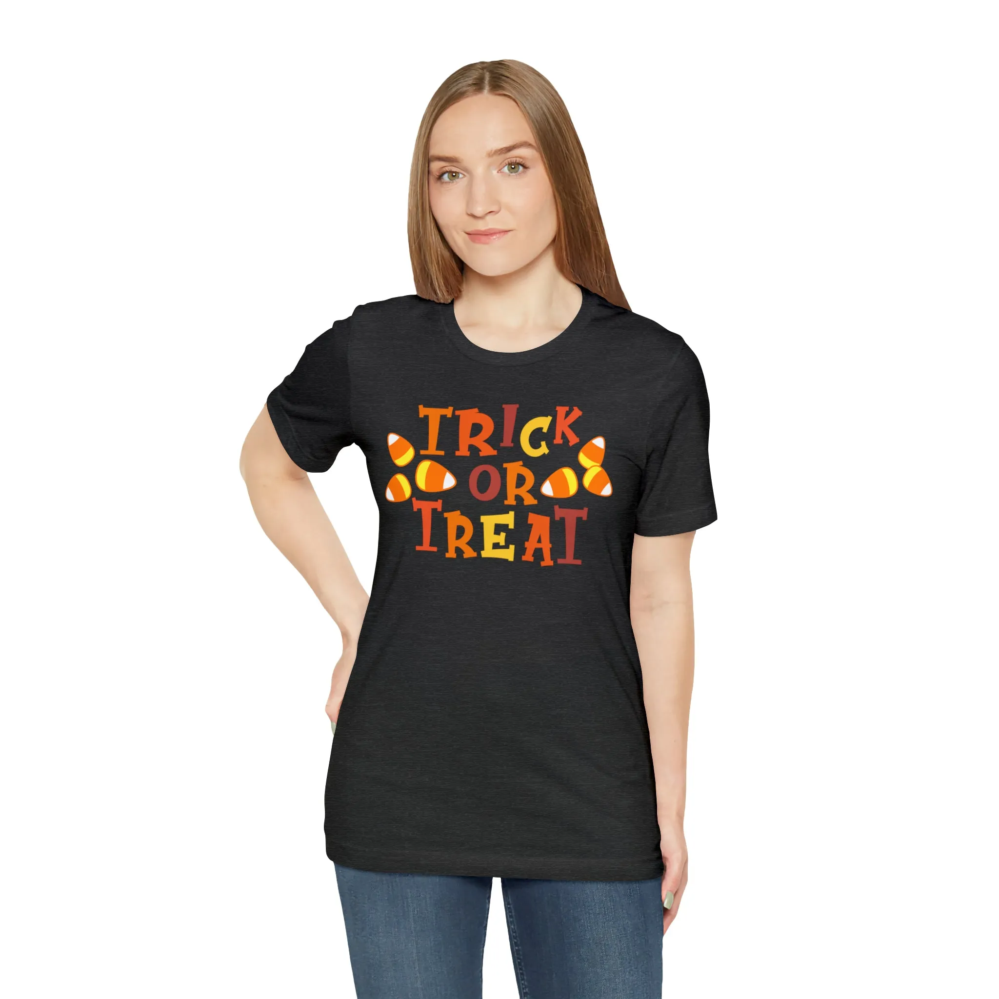 Trick or Treat T-Shirt | Candy Corn  Tee |  Bella Canvas 3001Unisex | Sweet Short Sleeve Tshirt