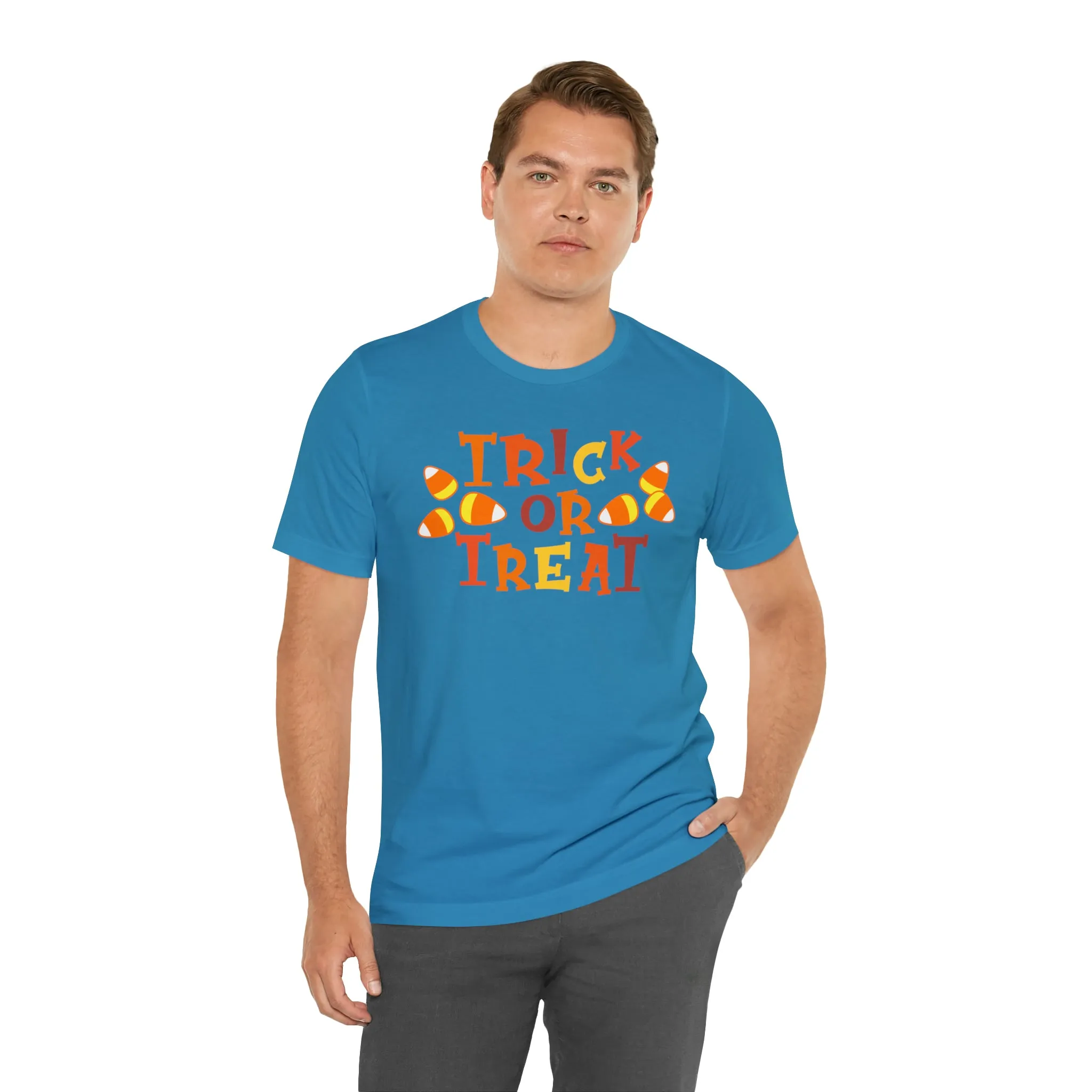 Trick or Treat T-Shirt | Candy Corn  Tee |  Bella Canvas 3001Unisex | Sweet Short Sleeve Tshirt