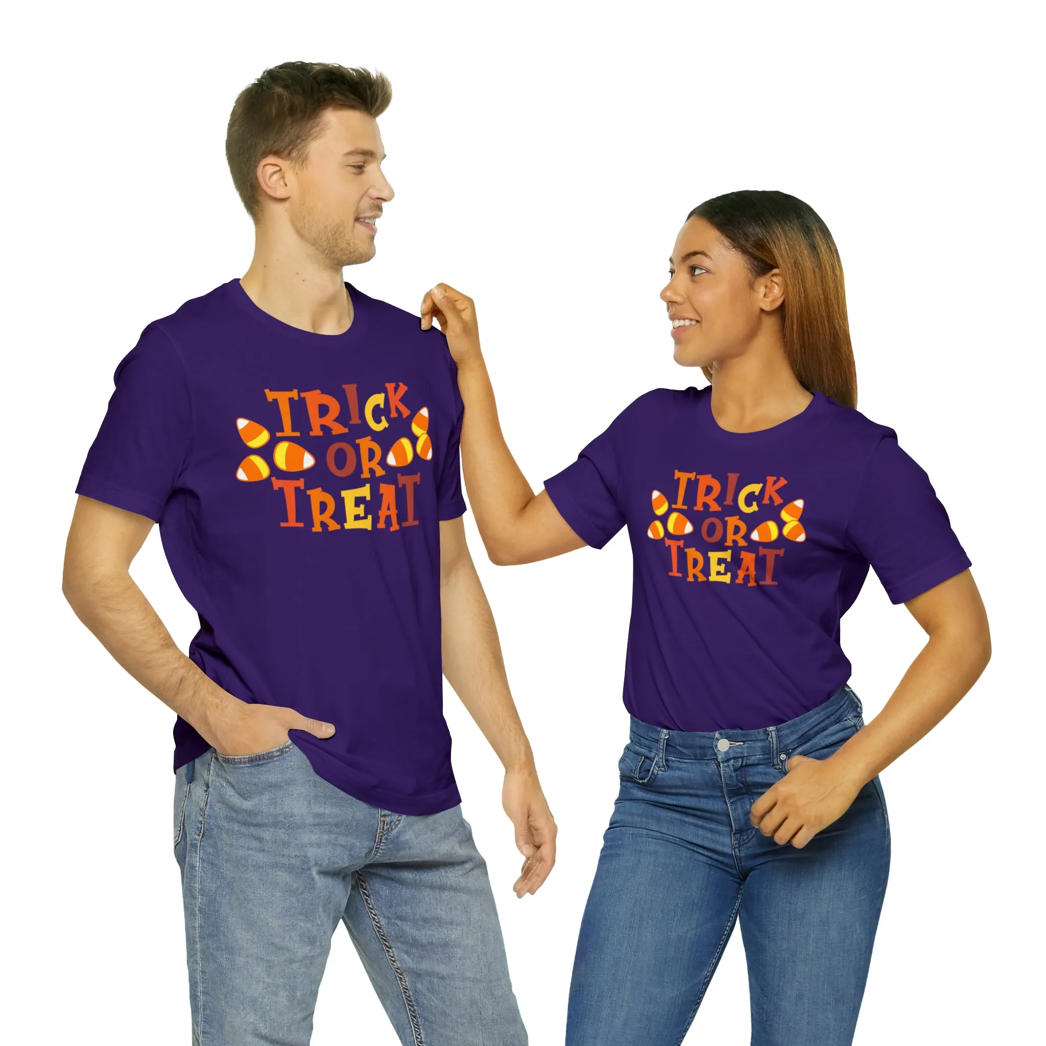 Trick or Treat T-Shirt | Candy Corn  Tee |  Bella Canvas 3001Unisex | Sweet Short Sleeve Tshirt