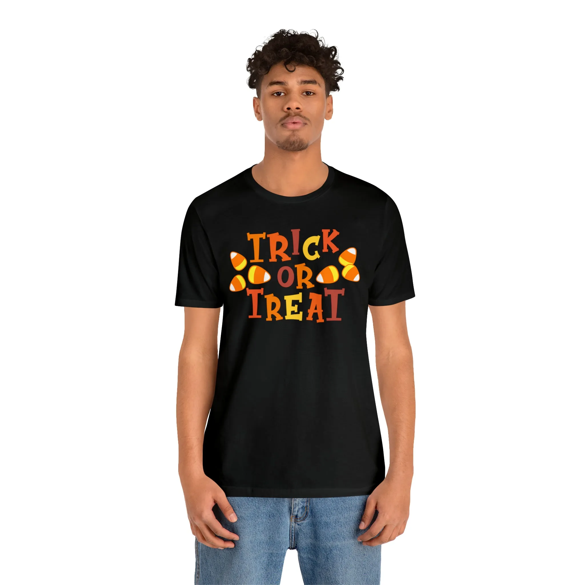 Trick or Treat T-Shirt | Candy Corn  Tee |  Bella Canvas 3001Unisex | Sweet Short Sleeve Tshirt