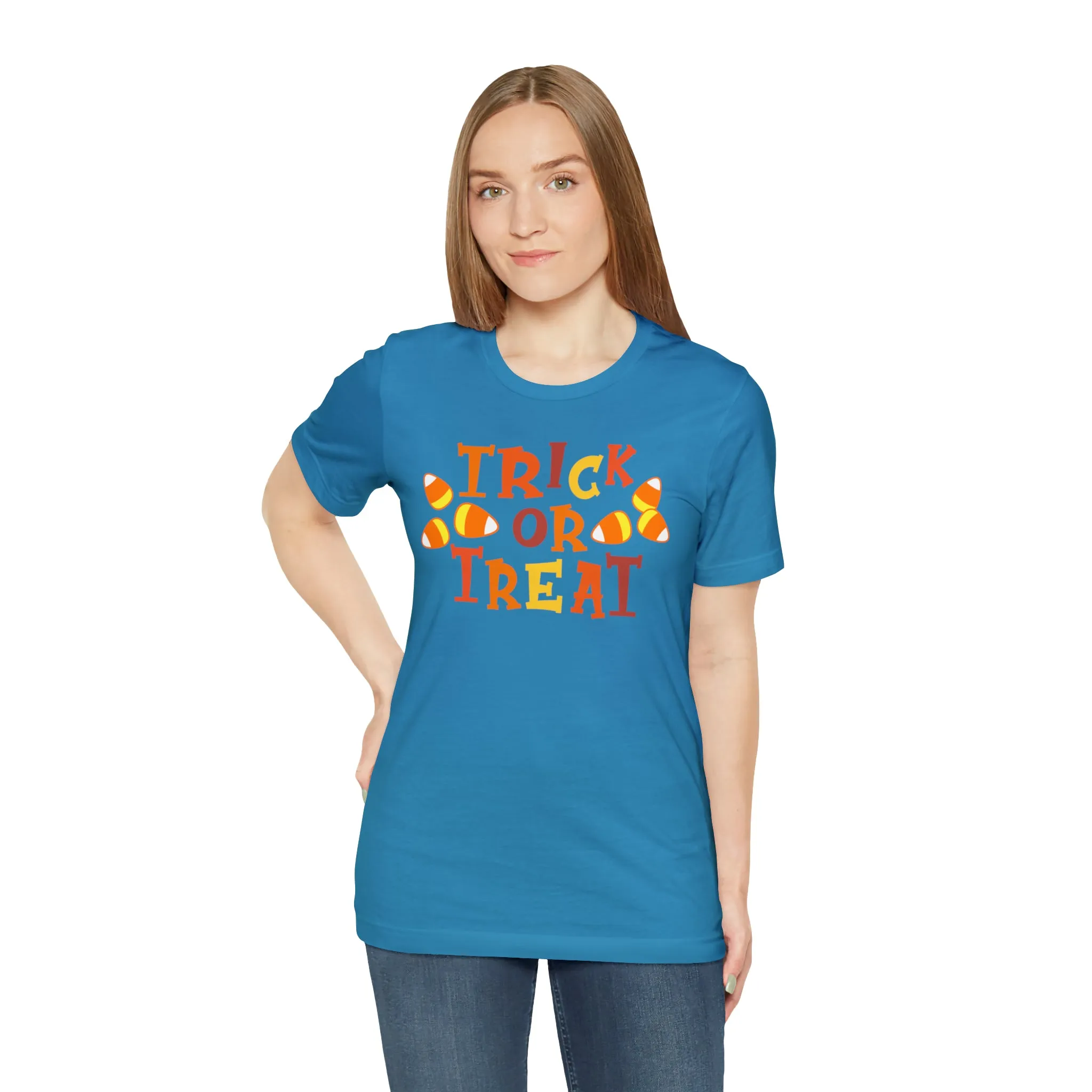 Trick or Treat T-Shirt | Candy Corn  Tee |  Bella Canvas 3001Unisex | Sweet Short Sleeve Tshirt