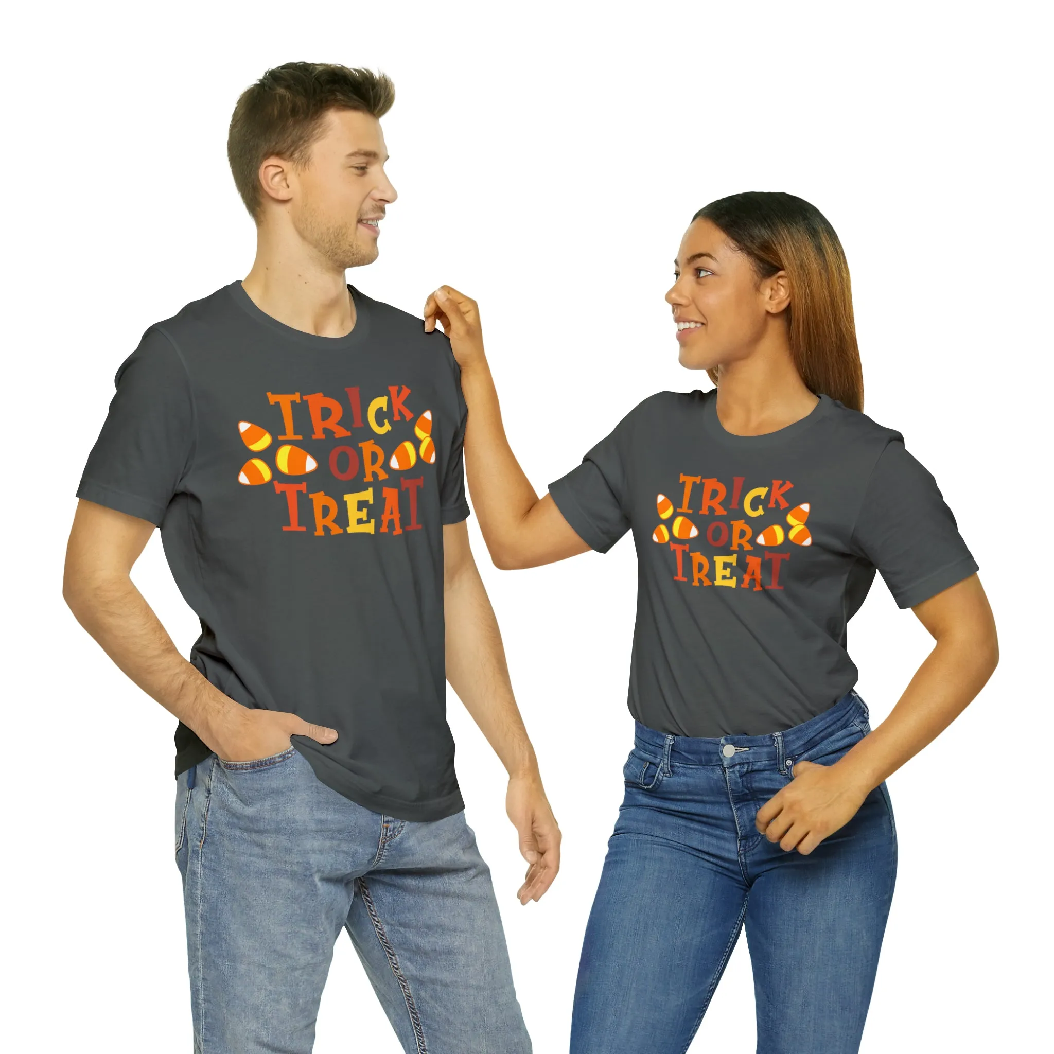 Trick or Treat T-Shirt | Candy Corn  Tee |  Bella Canvas 3001Unisex | Sweet Short Sleeve Tshirt