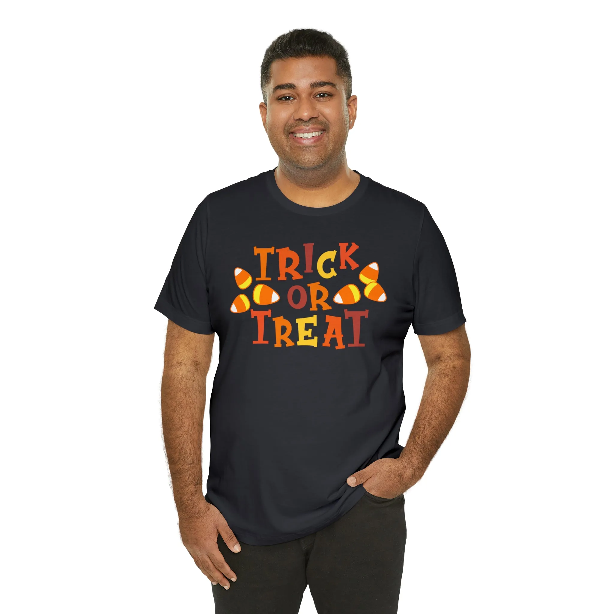 Trick or Treat T-Shirt | Candy Corn  Tee |  Bella Canvas 3001Unisex | Sweet Short Sleeve Tshirt