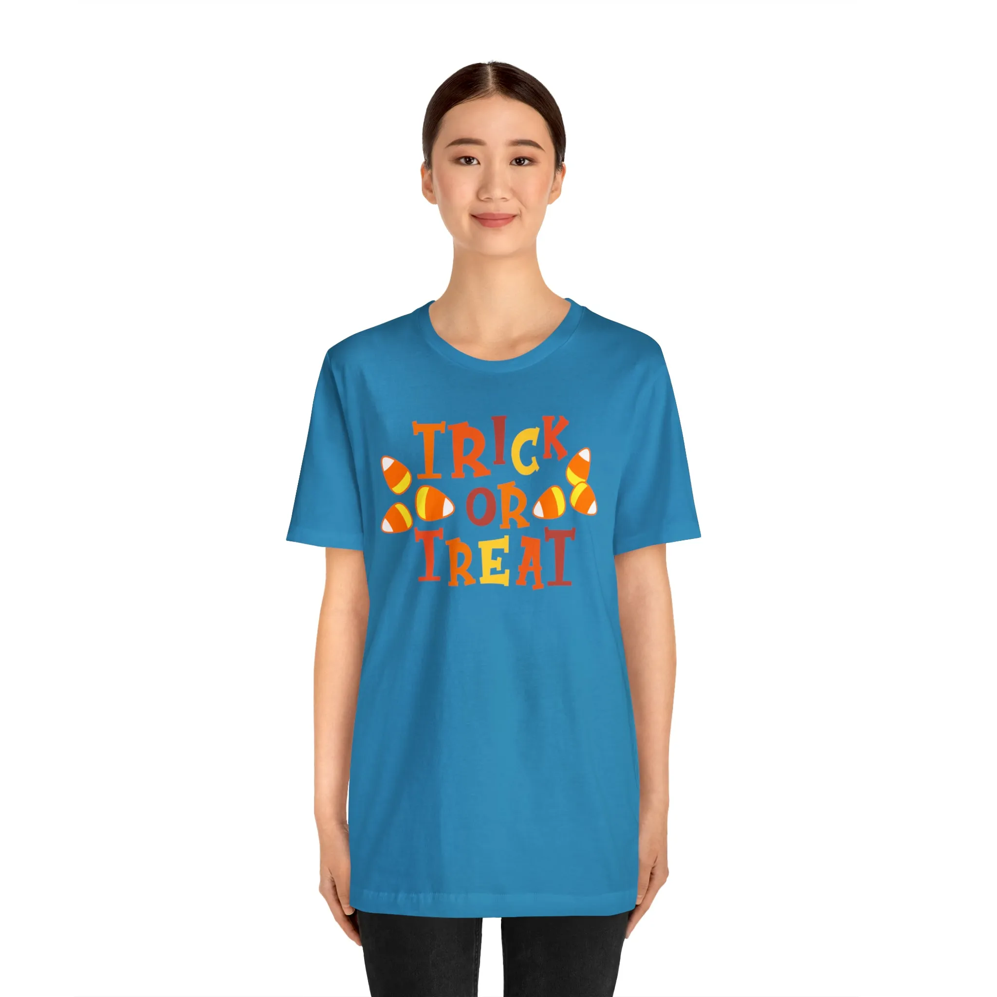 Trick or Treat T-Shirt | Candy Corn  Tee |  Bella Canvas 3001Unisex | Sweet Short Sleeve Tshirt