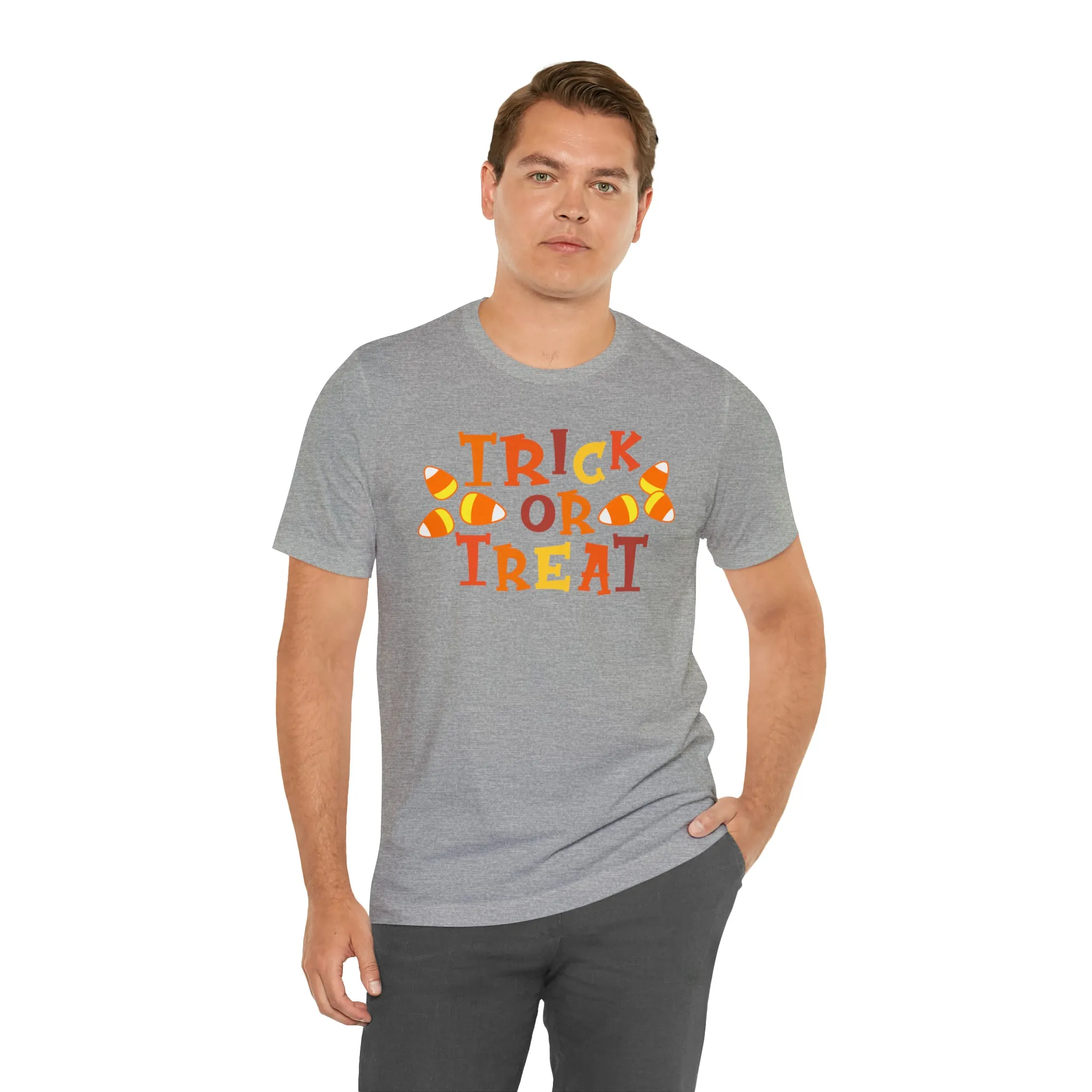 Trick or Treat T-Shirt | Candy Corn  Tee |  Bella Canvas 3001Unisex | Sweet Short Sleeve Tshirt
