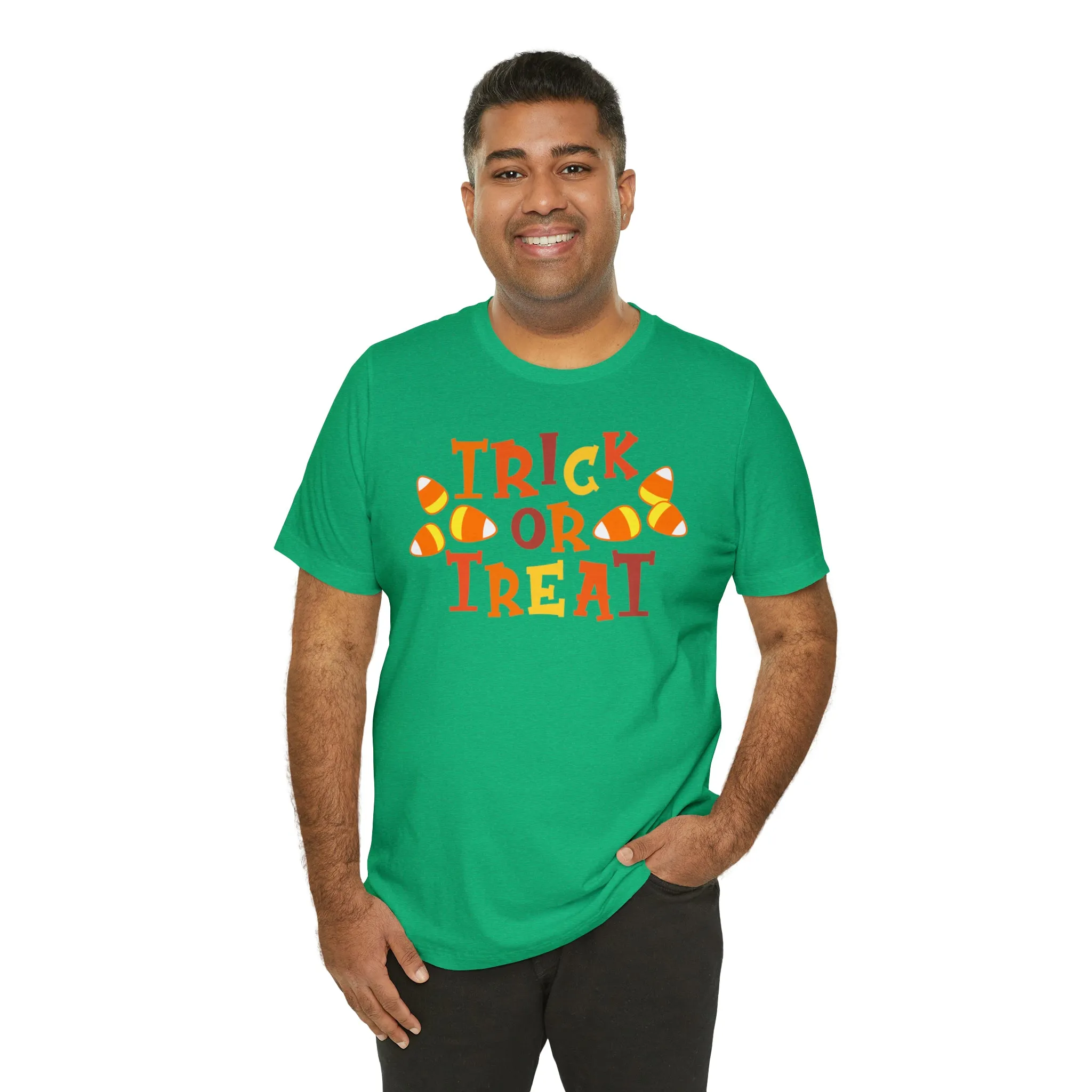 Trick or Treat T-Shirt | Candy Corn  Tee |  Bella Canvas 3001Unisex | Sweet Short Sleeve Tshirt
