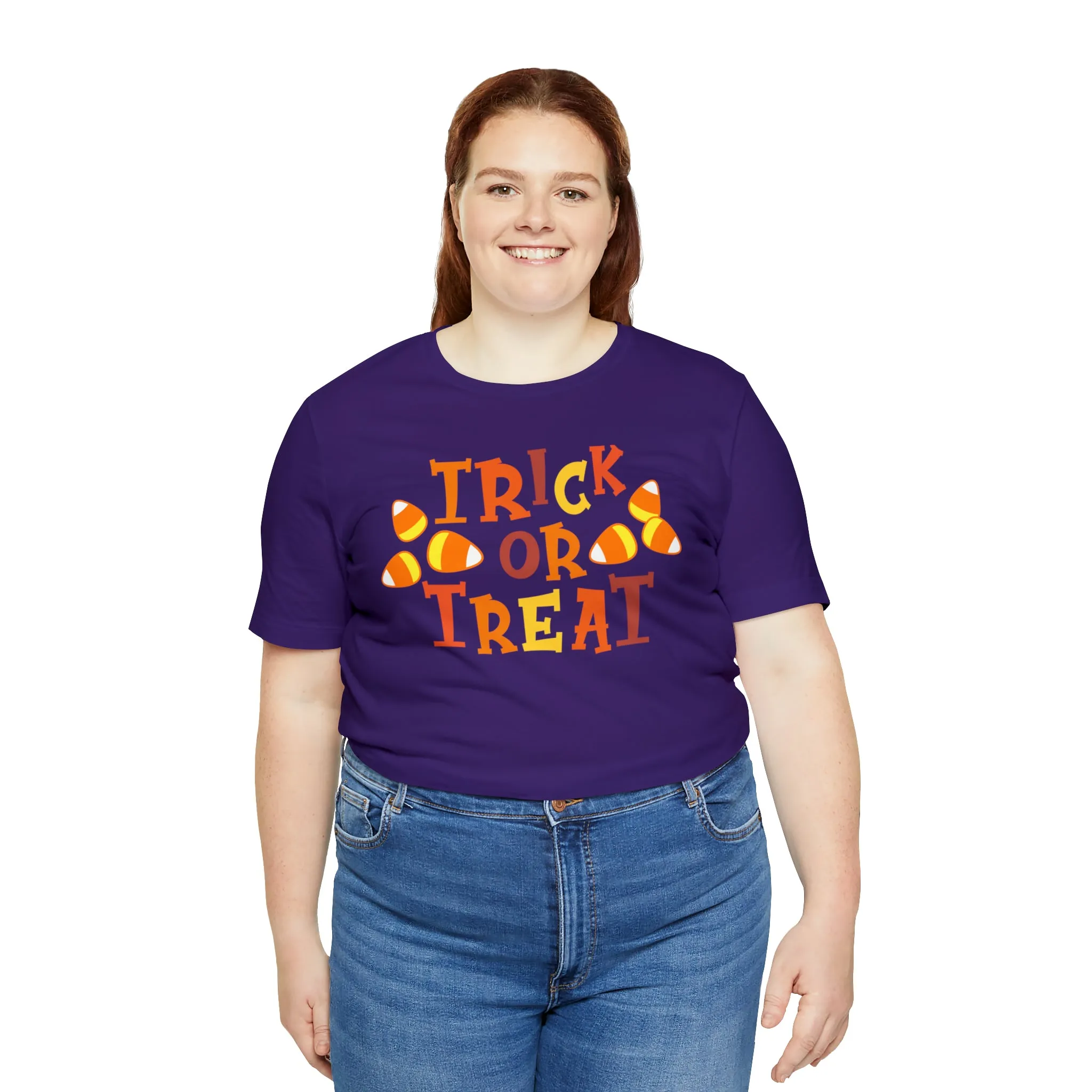 Trick or Treat T-Shirt | Candy Corn  Tee |  Bella Canvas 3001Unisex | Sweet Short Sleeve Tshirt