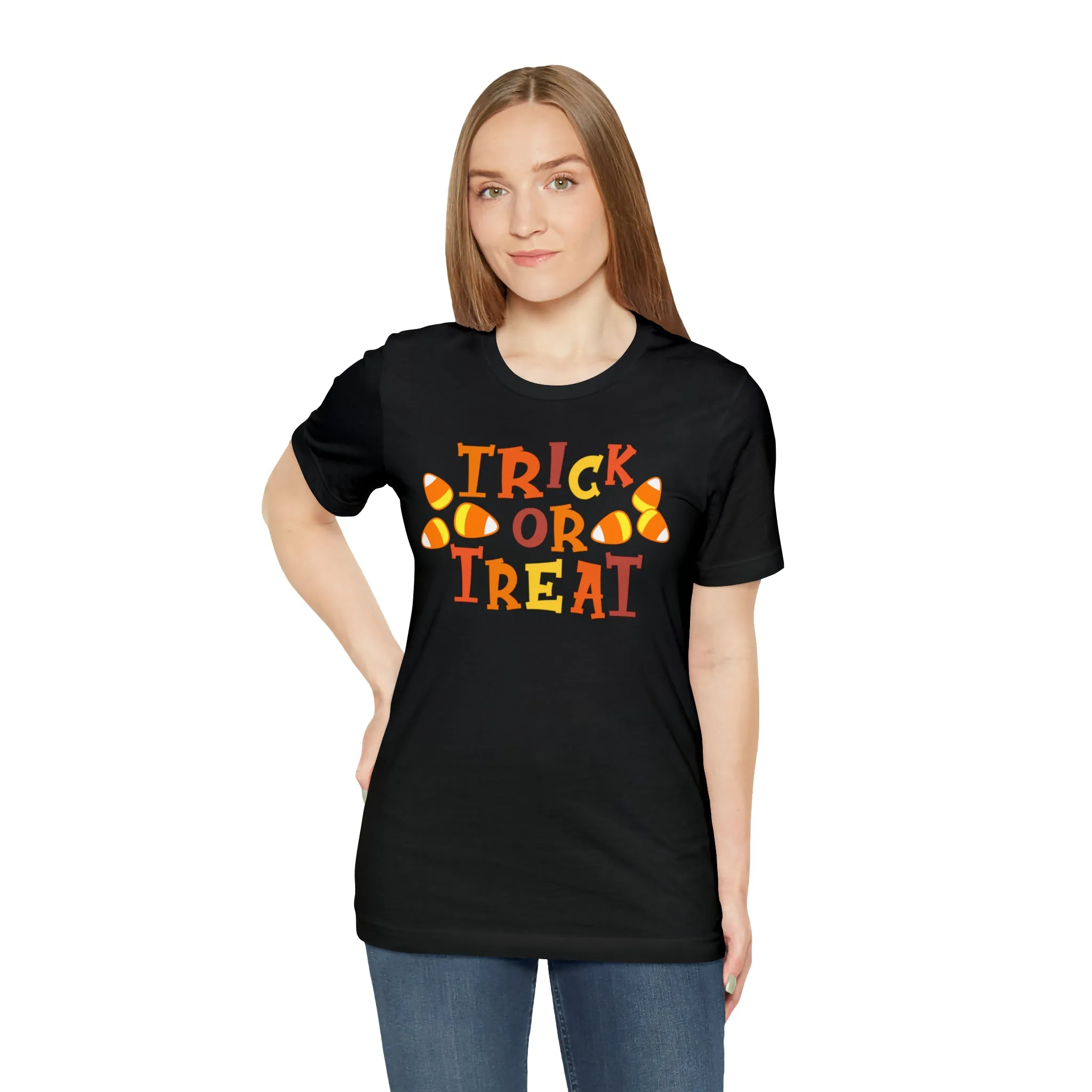 Trick or Treat T-Shirt | Candy Corn  Tee |  Bella Canvas 3001Unisex | Sweet Short Sleeve Tshirt