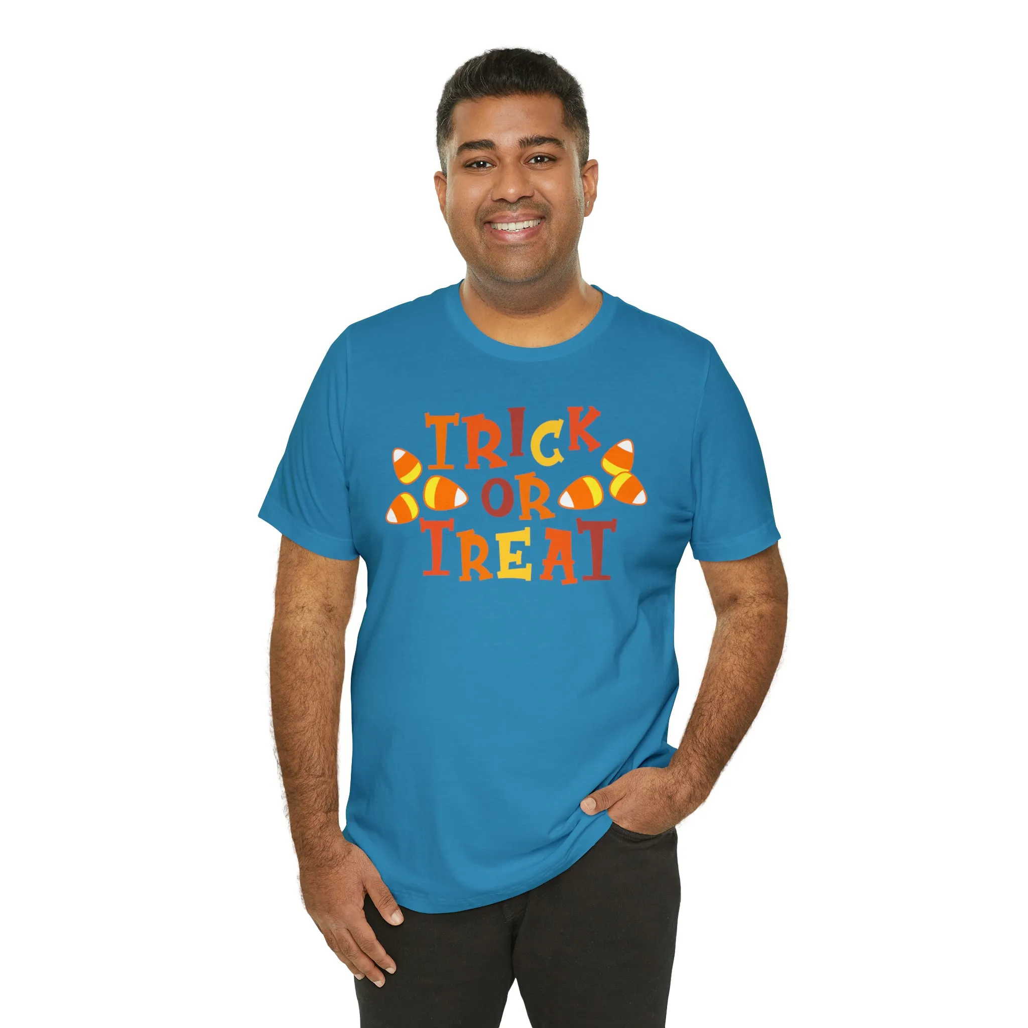 Trick or Treat T-Shirt | Candy Corn  Tee |  Bella Canvas 3001Unisex | Sweet Short Sleeve Tshirt