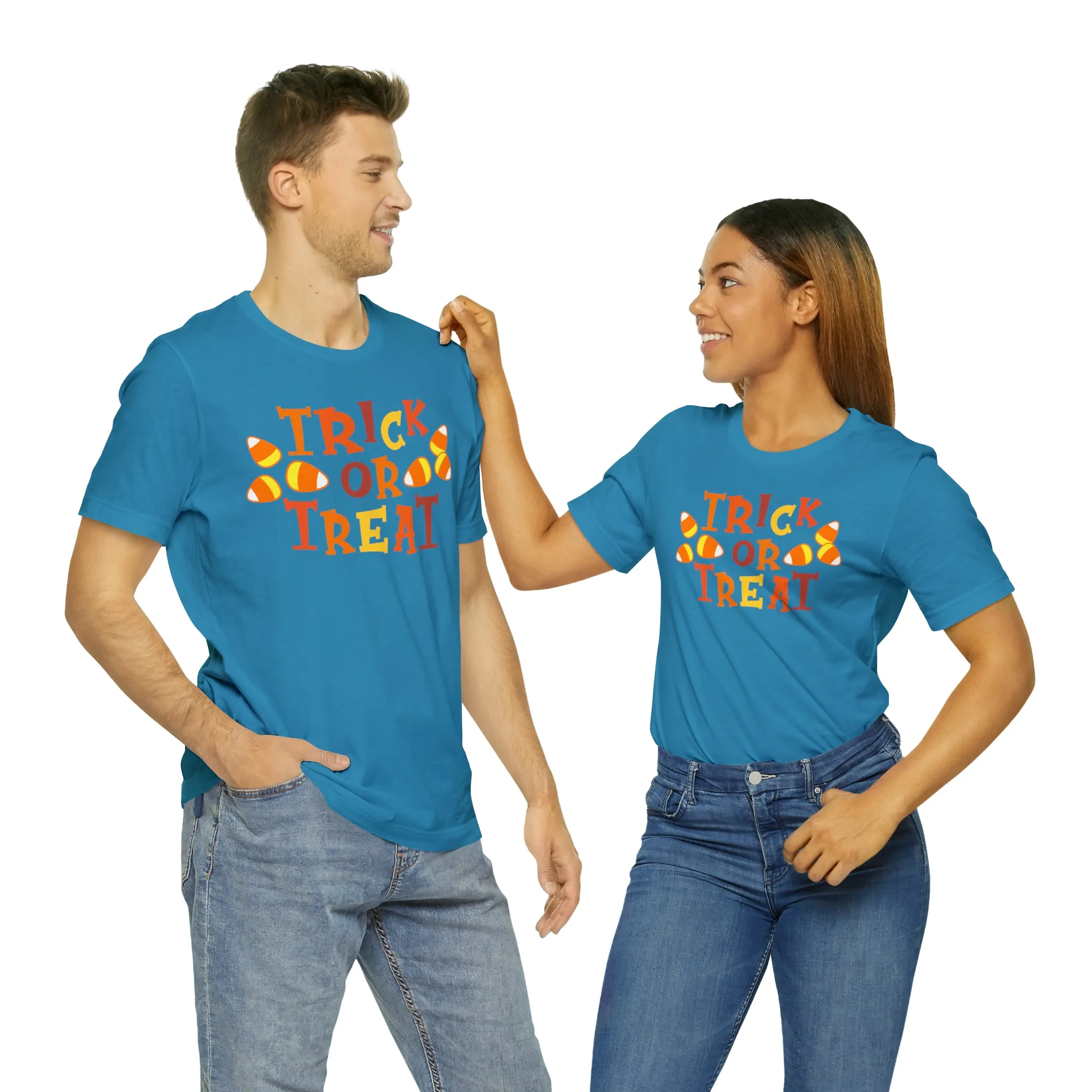 Trick or Treat T-Shirt | Candy Corn  Tee |  Bella Canvas 3001Unisex | Sweet Short Sleeve Tshirt