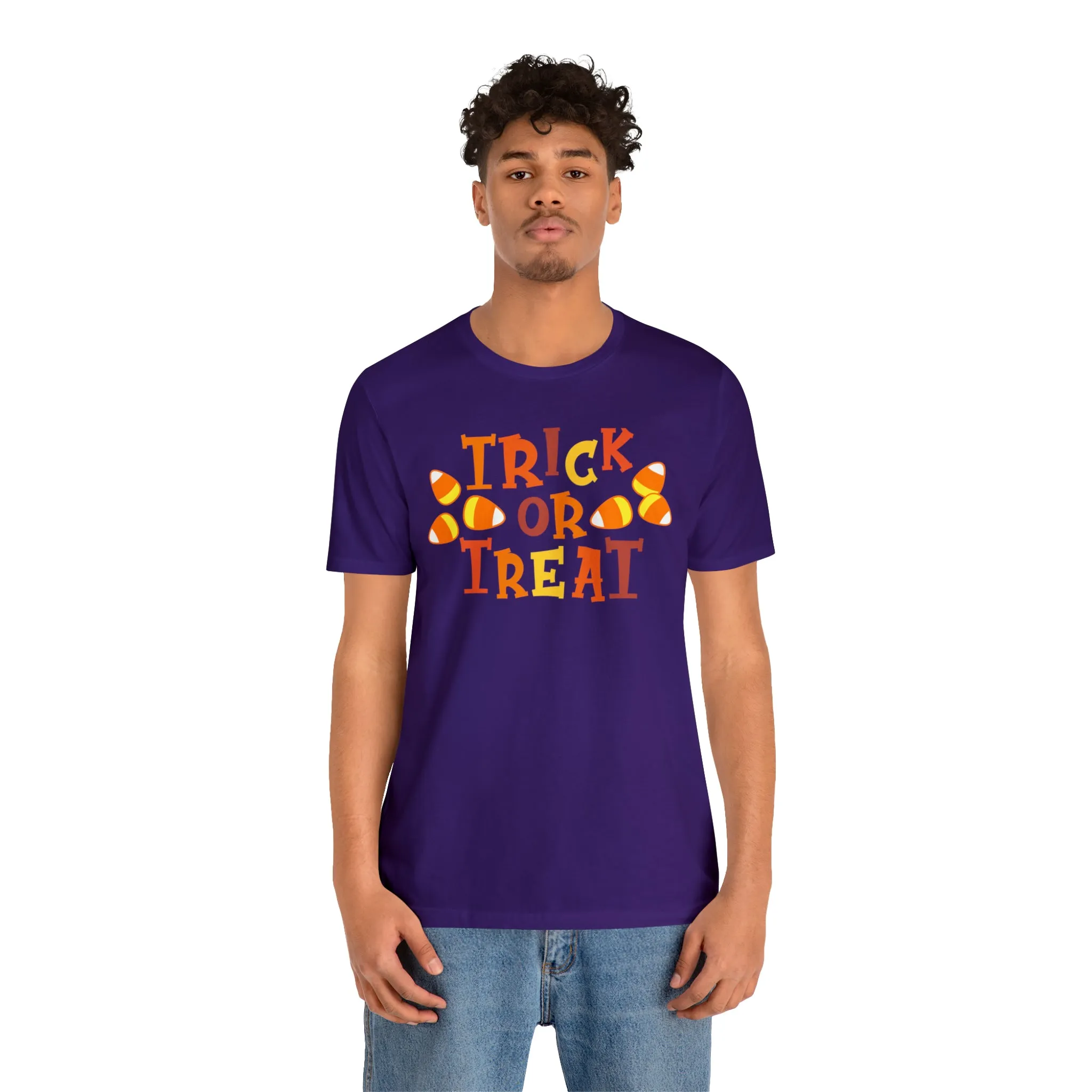 Trick or Treat T-Shirt | Candy Corn  Tee |  Bella Canvas 3001Unisex | Sweet Short Sleeve Tshirt
