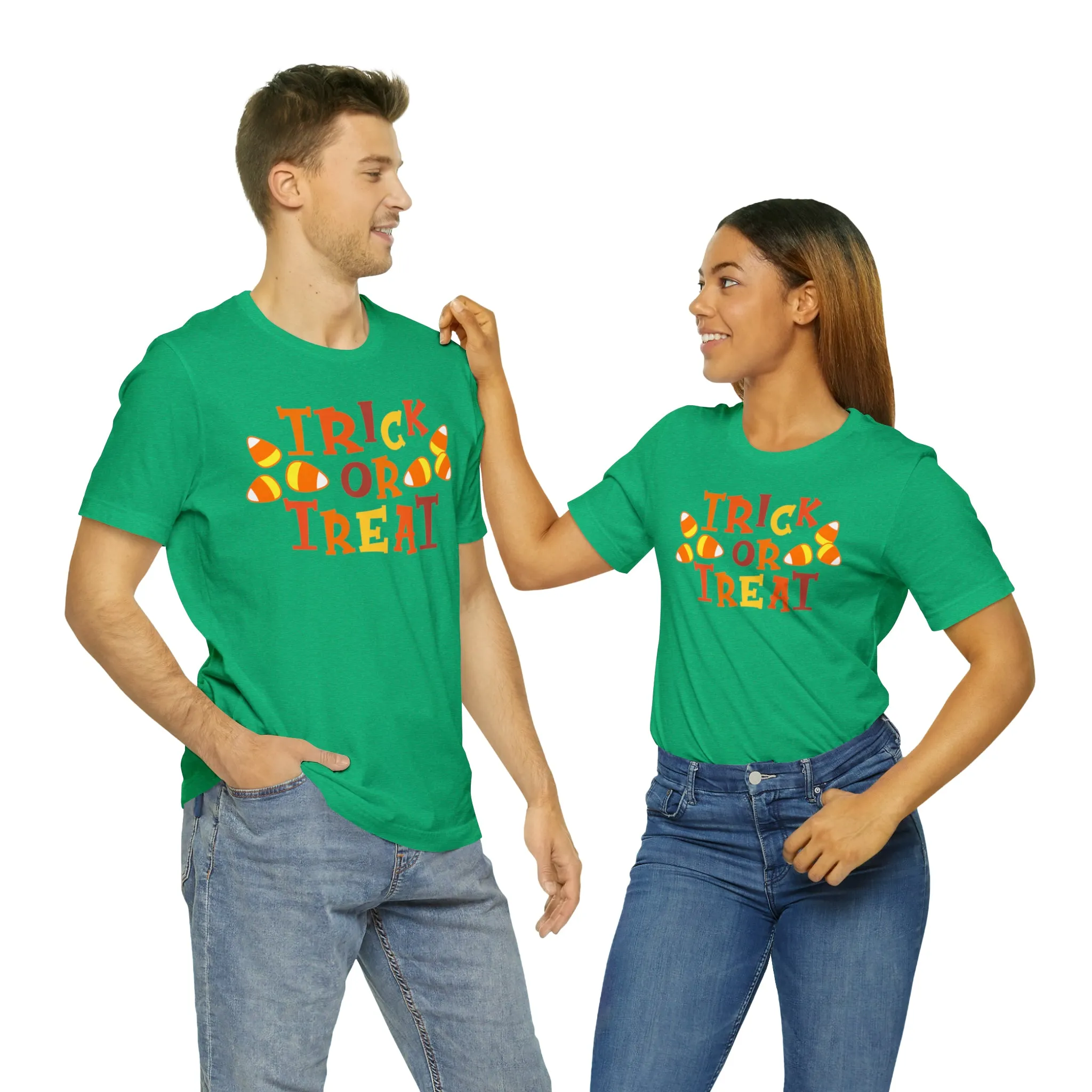 Trick or Treat T-Shirt | Candy Corn  Tee |  Bella Canvas 3001Unisex | Sweet Short Sleeve Tshirt