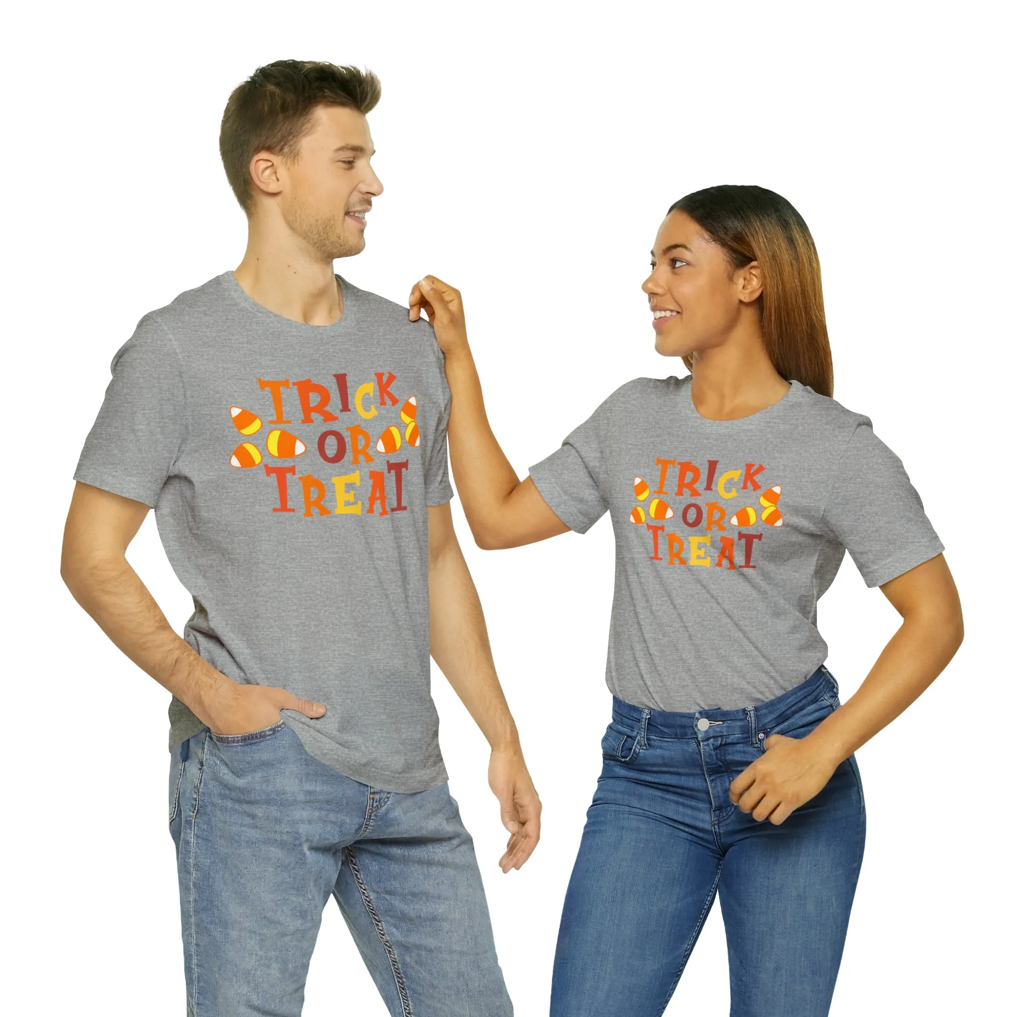 Trick or Treat T-Shirt | Candy Corn  Tee |  Bella Canvas 3001Unisex | Sweet Short Sleeve Tshirt