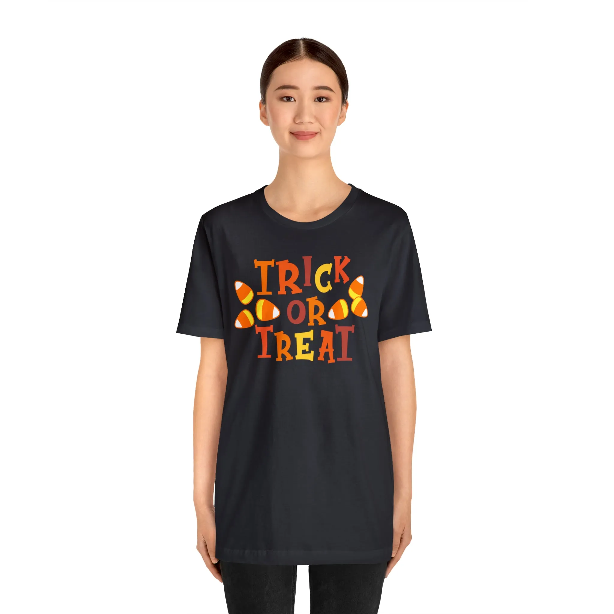 Trick or Treat T-Shirt | Candy Corn  Tee |  Bella Canvas 3001Unisex | Sweet Short Sleeve Tshirt