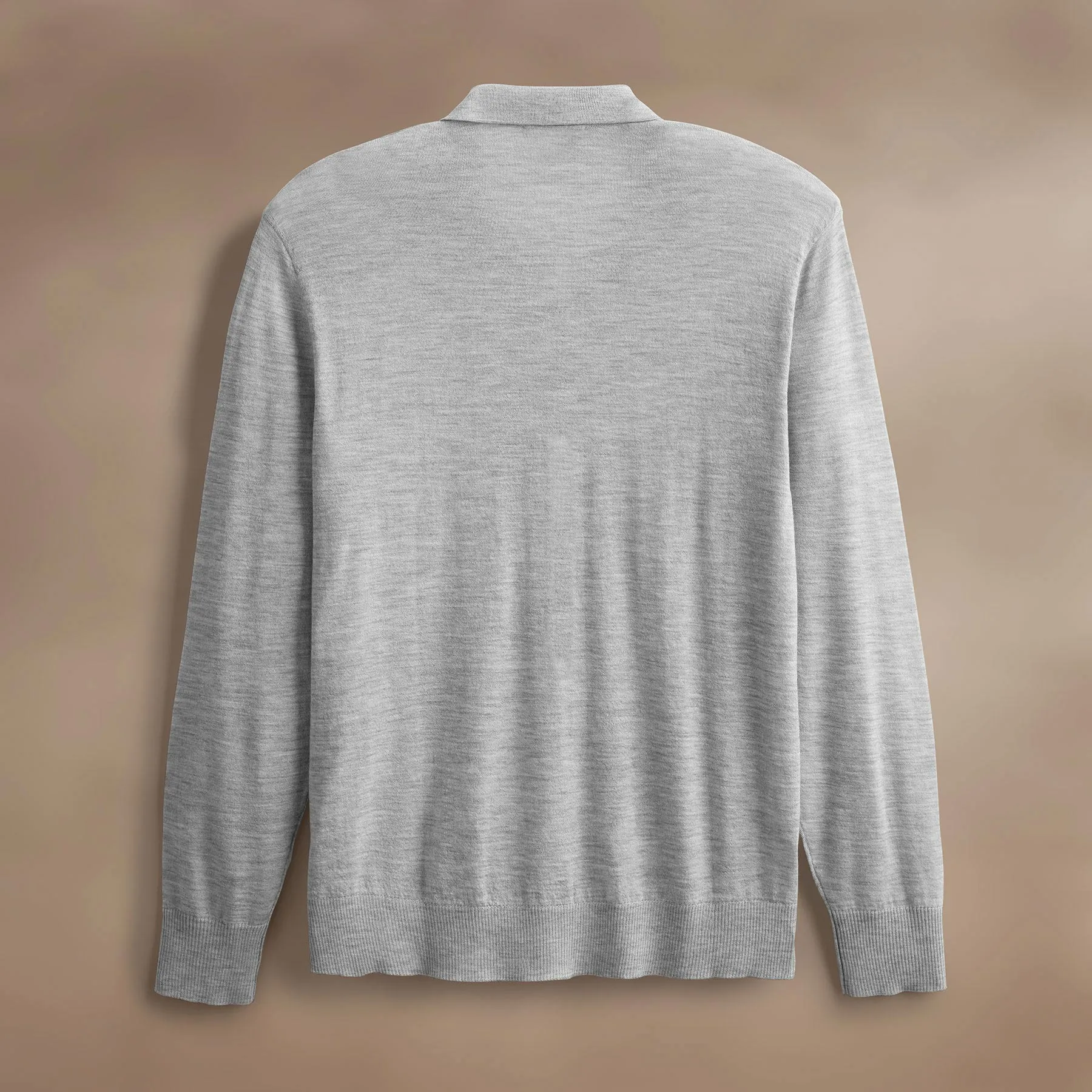 Ultra Fine Cashmere Open Polo - Light Heather Grey