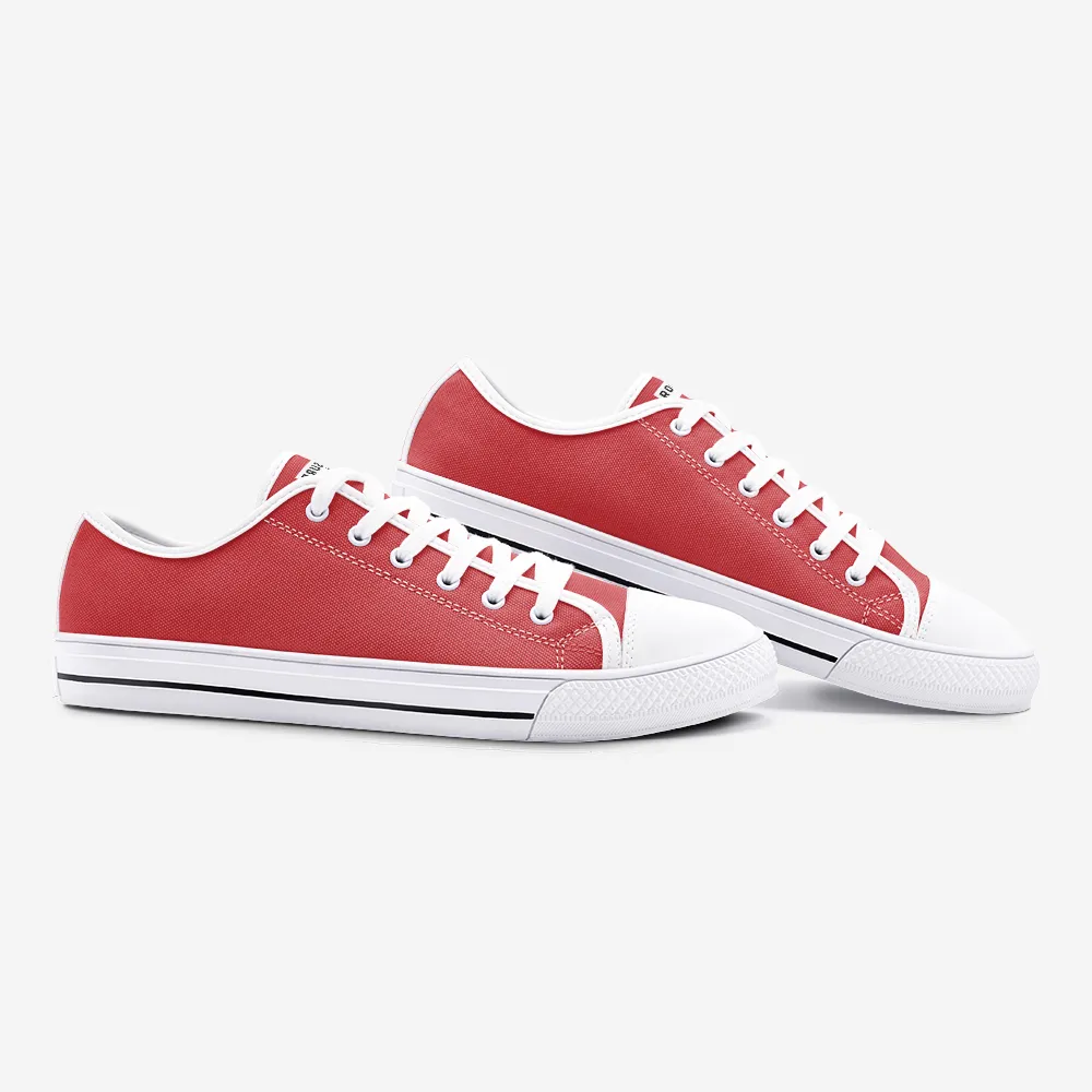 Unisex Low Top Canvas Shoes - Red Brick